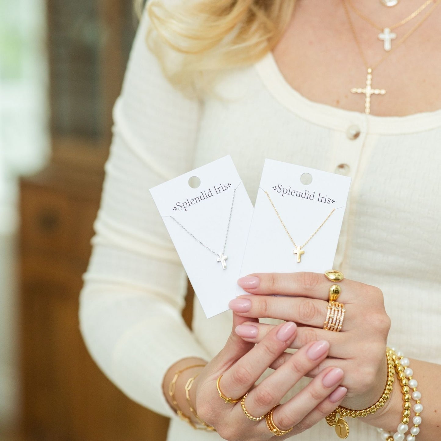 Small Simple Cross Necklace