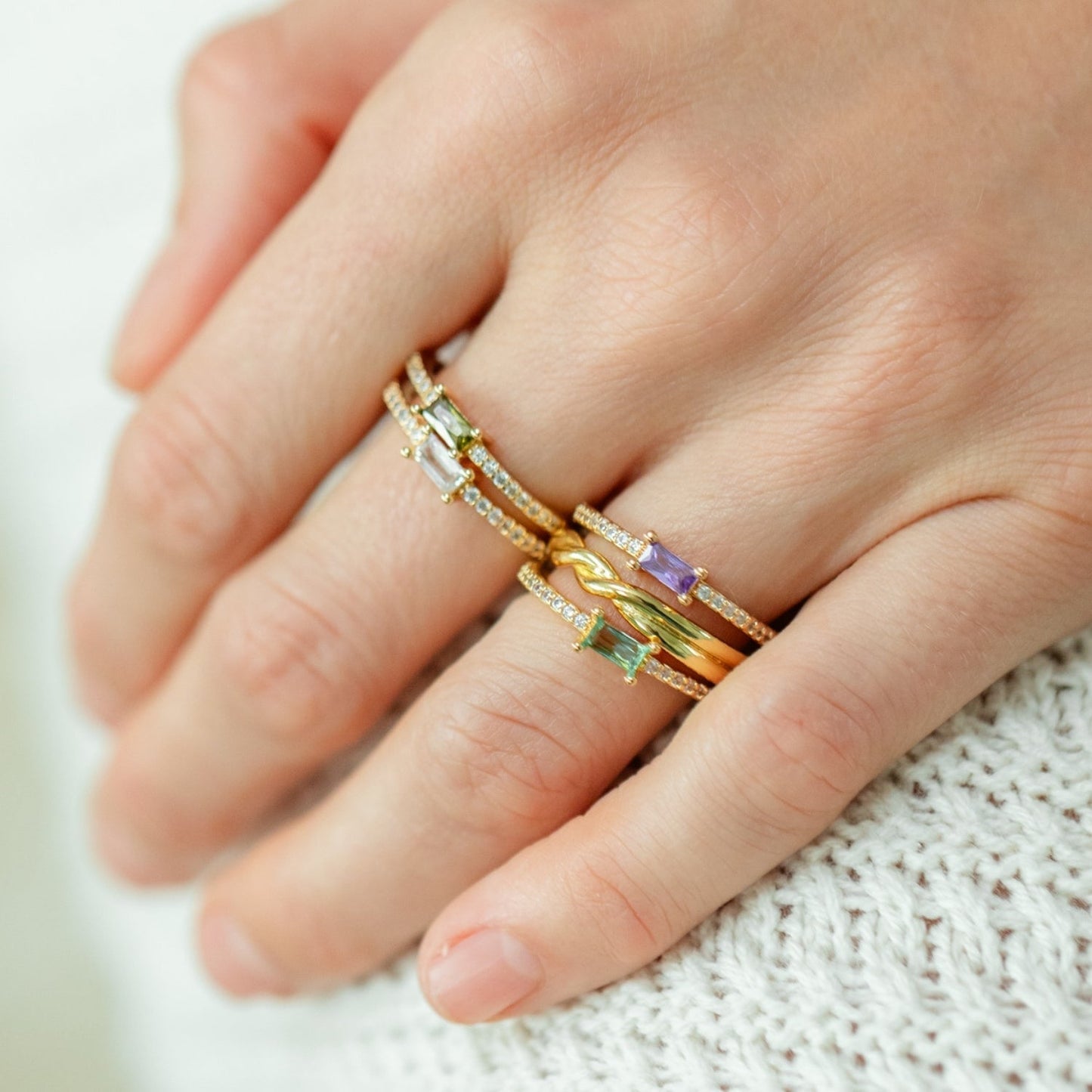 Just a Touch of Color Pave Adjustable Ring