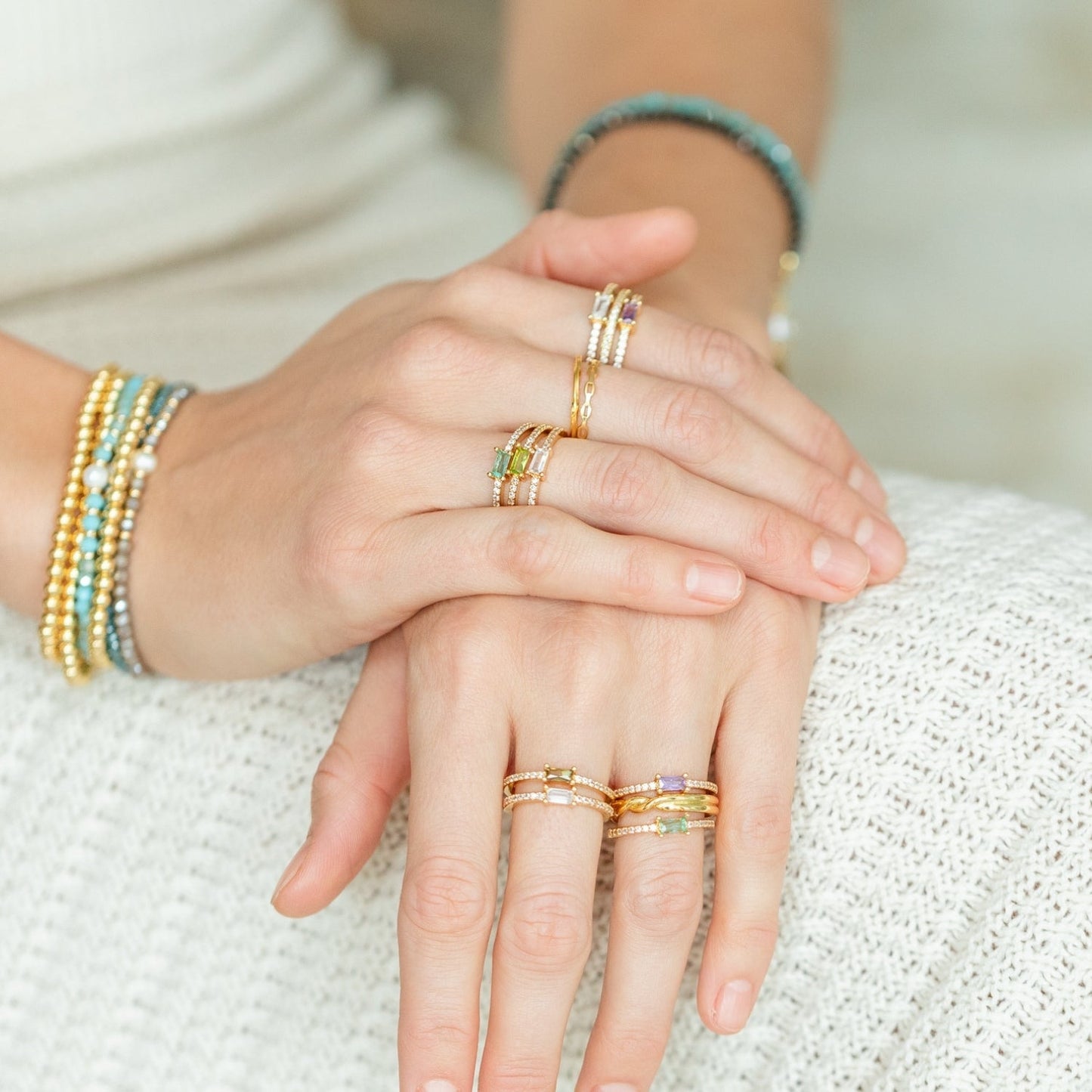 Just a Touch of Color Pave Adjustable Ring