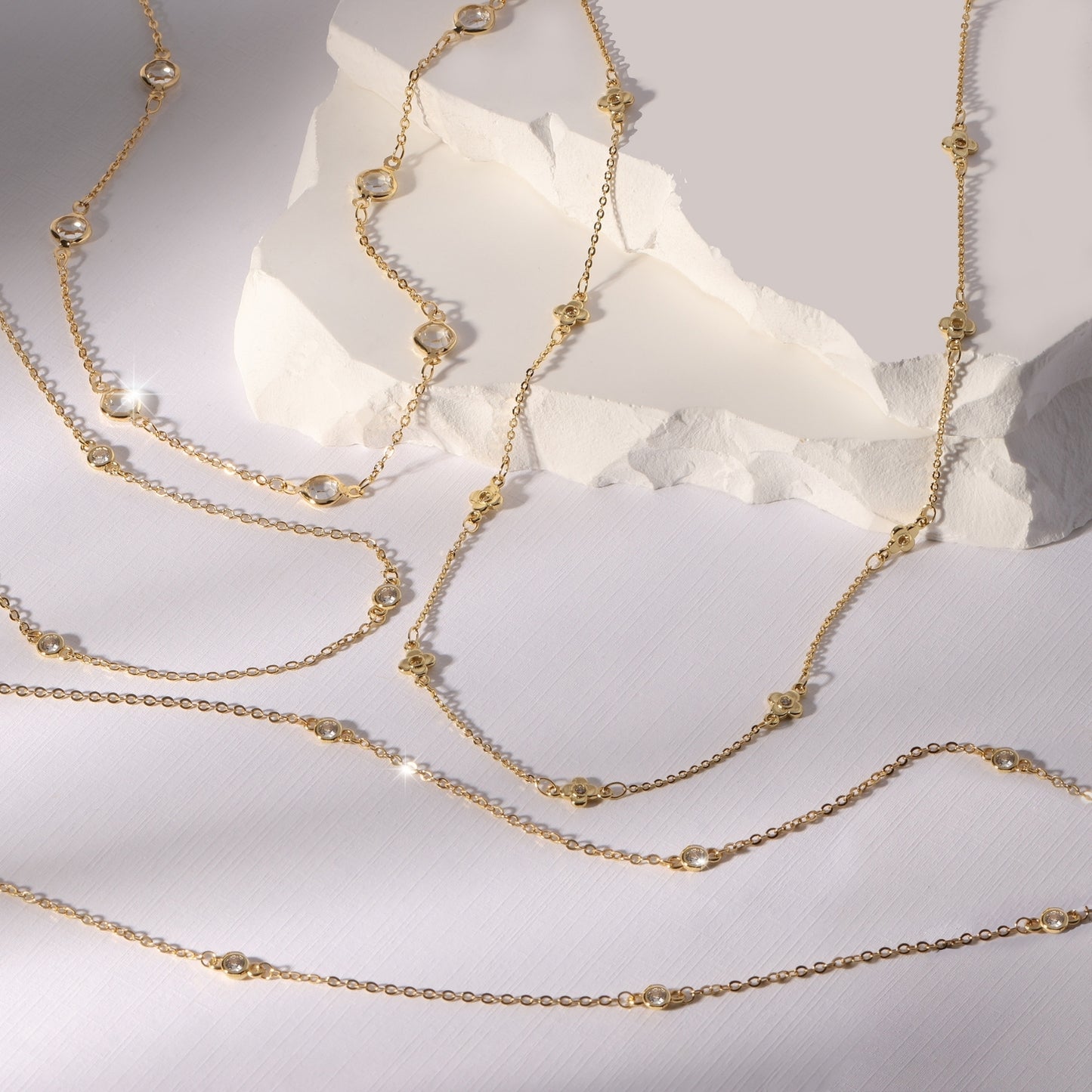 Long Cubic Zirconia Accented Necklace