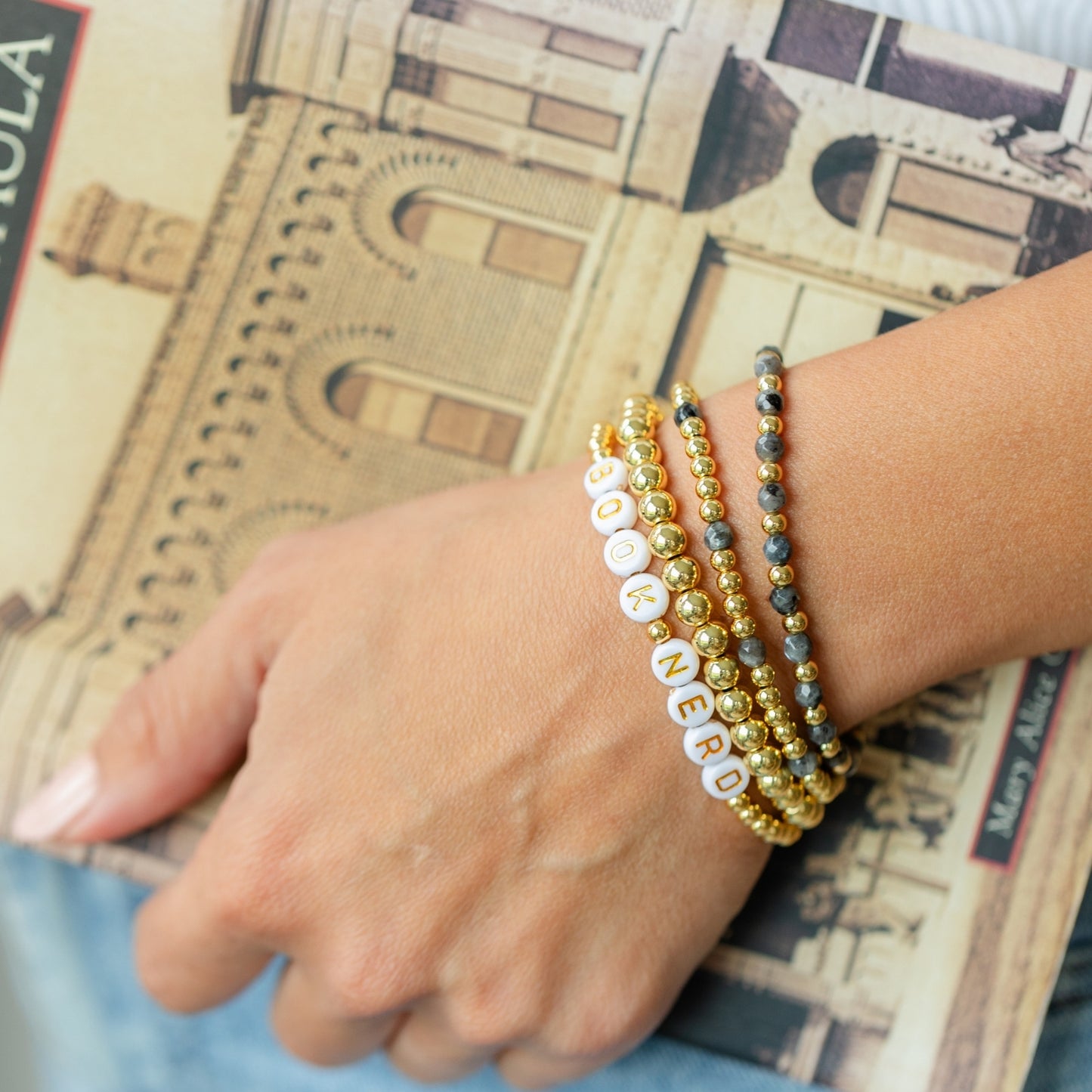 SET/6 BOOK NERD Beaded Bracelet