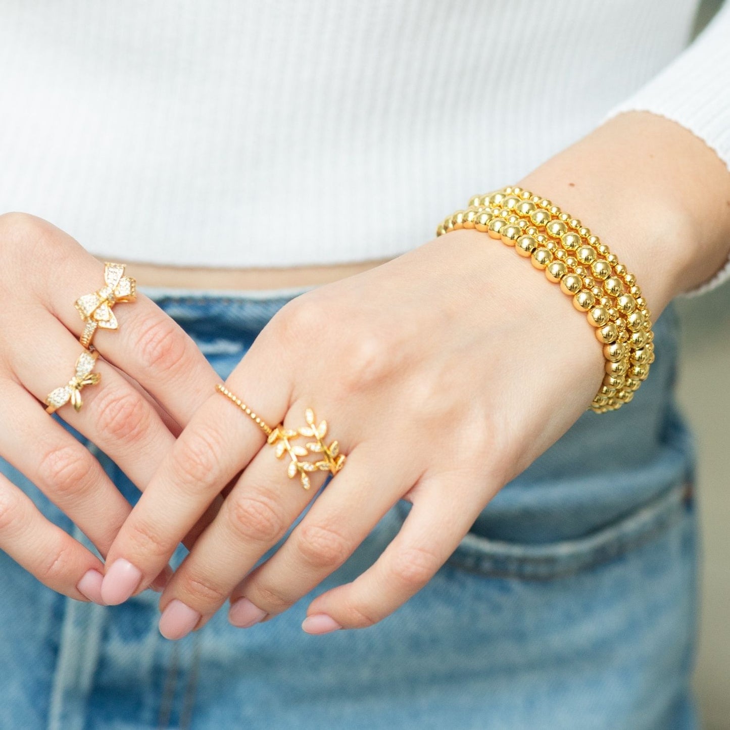 Set/12 6mm Beaded Bracelets