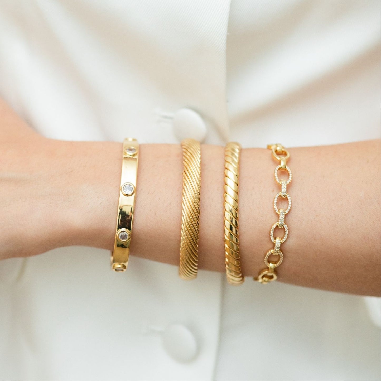Perfectly Accented Pave Cuff Bracelet