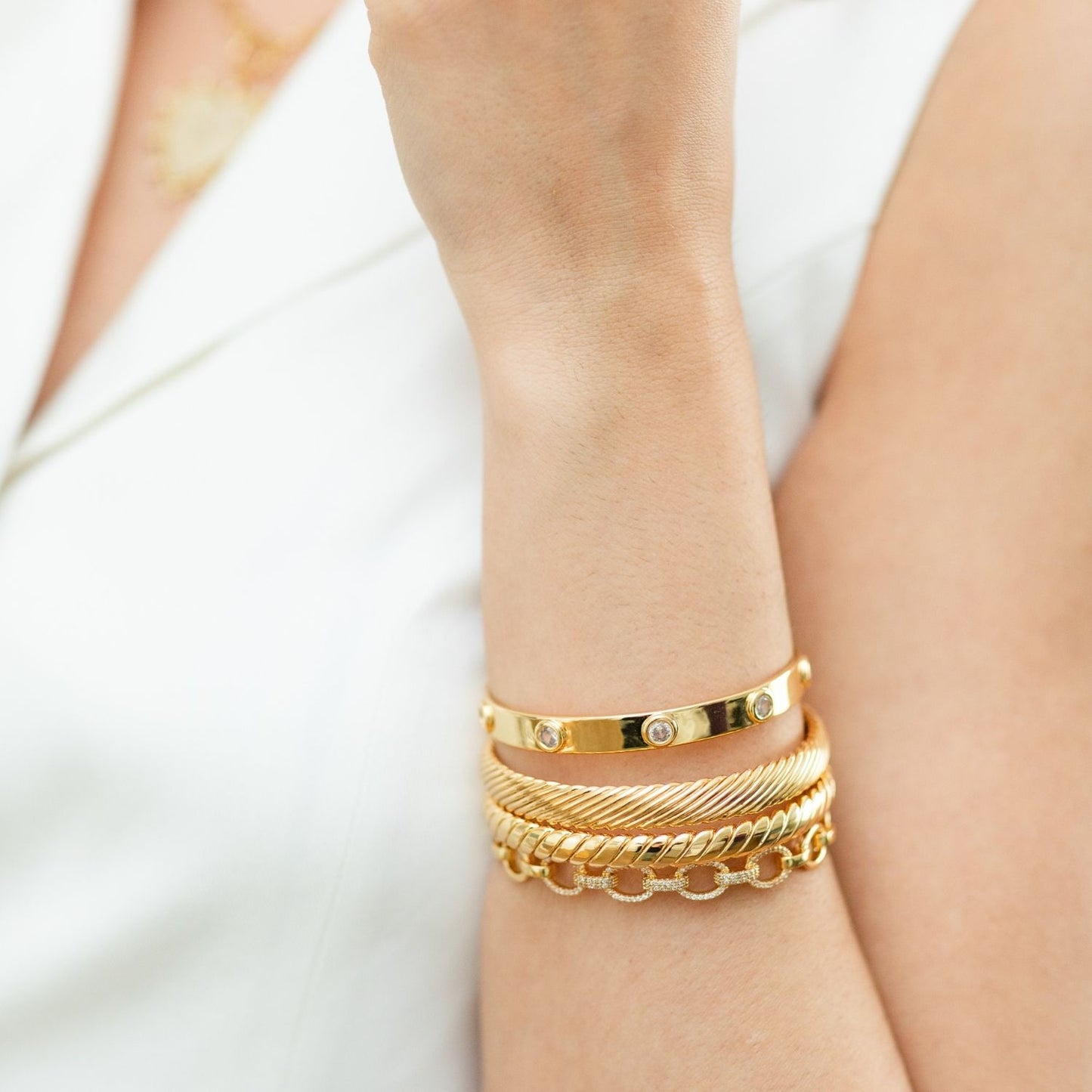 Perfectly Accented Pave Cuff Bracelet