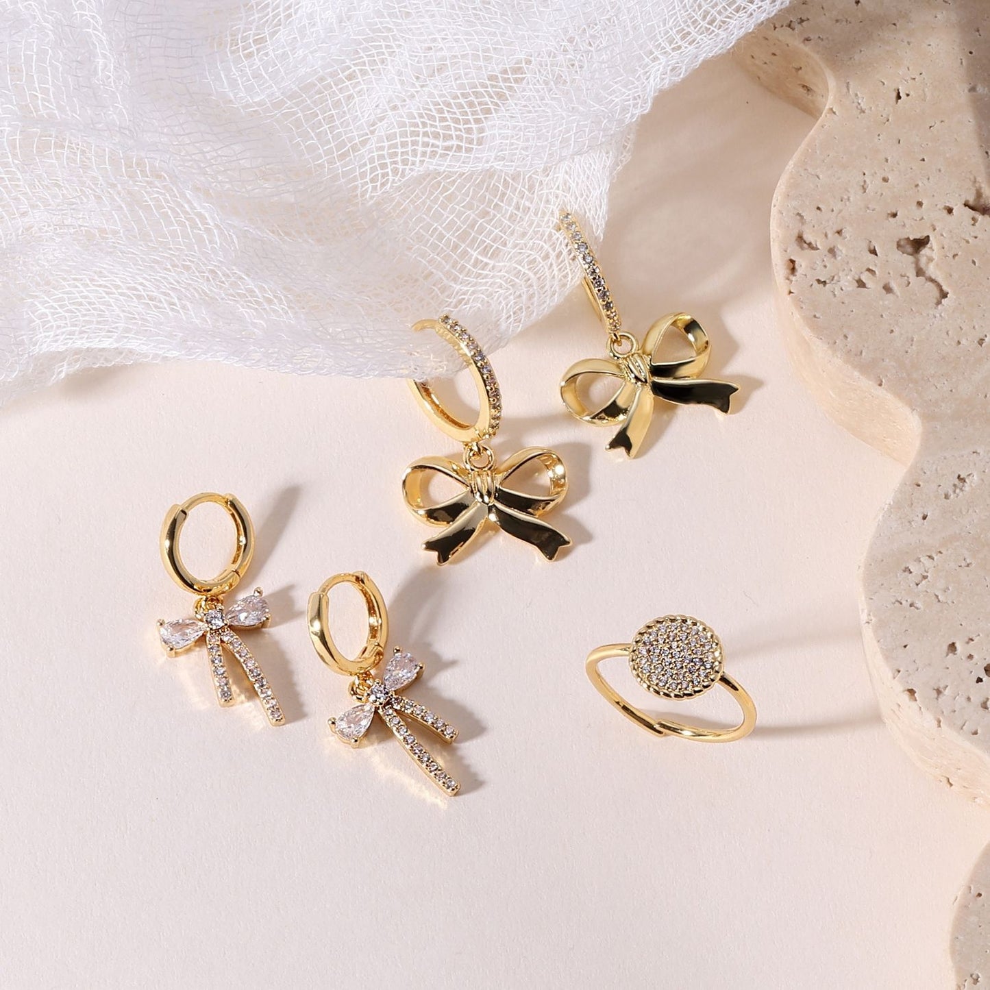 The Sweetest CZ Bow Huggies