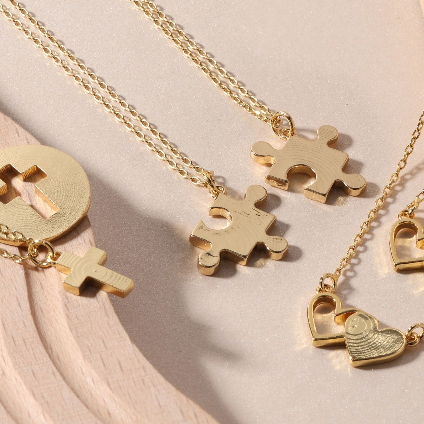 BFF Necklaces - Pair of Puzzle Pieces Necklaces