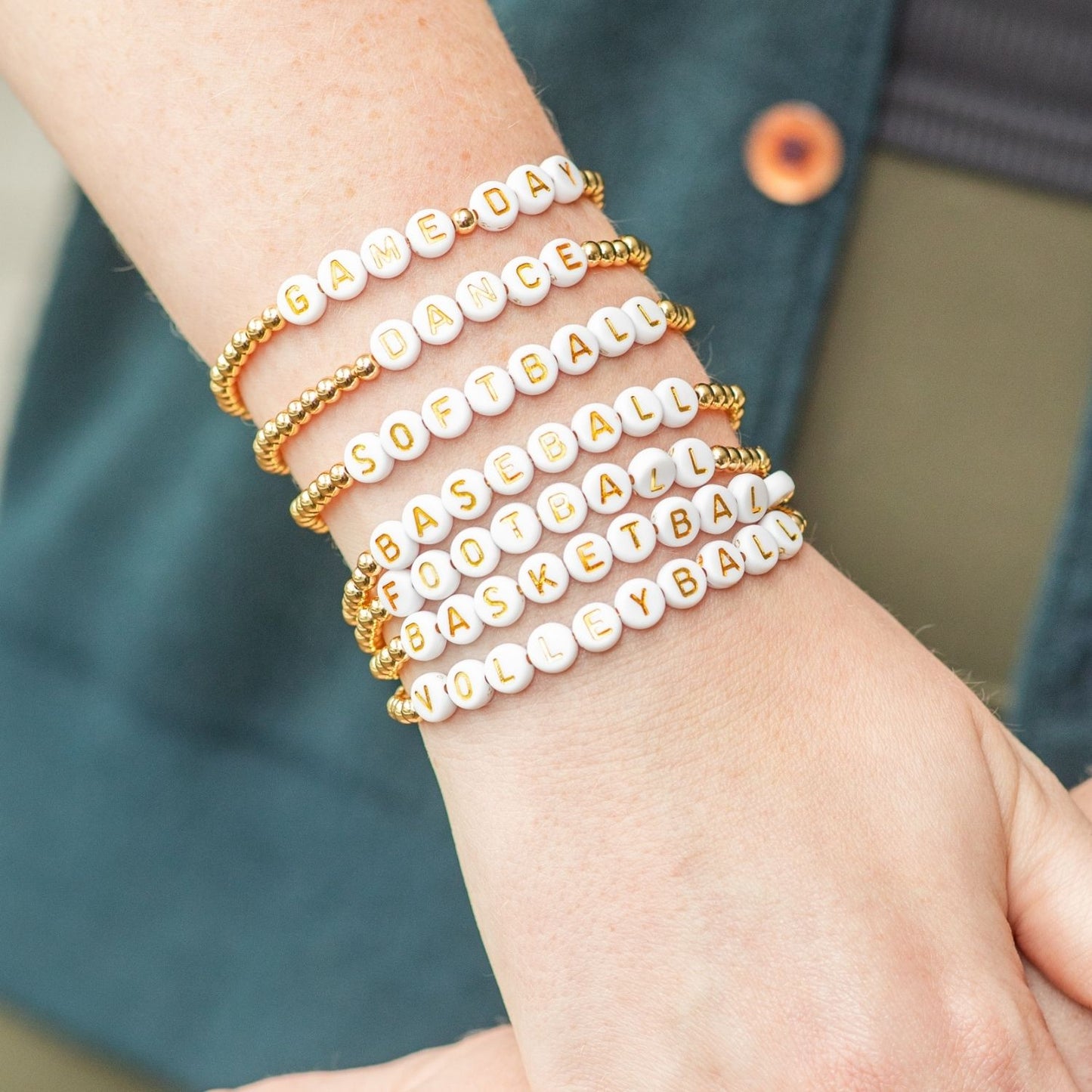 Baseball Beaded Bracelet