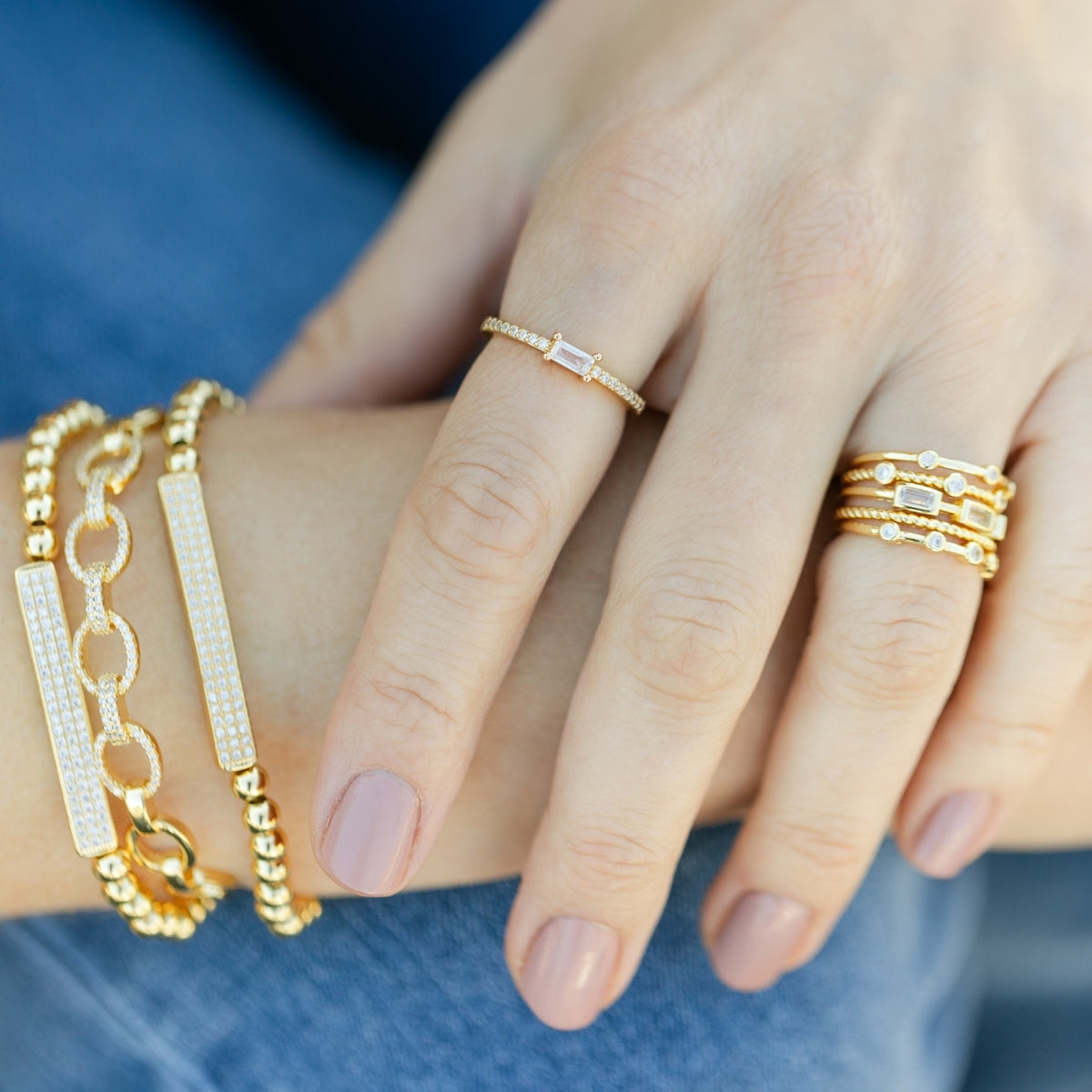 Just a Touch of Color Pave Adjustable Ring