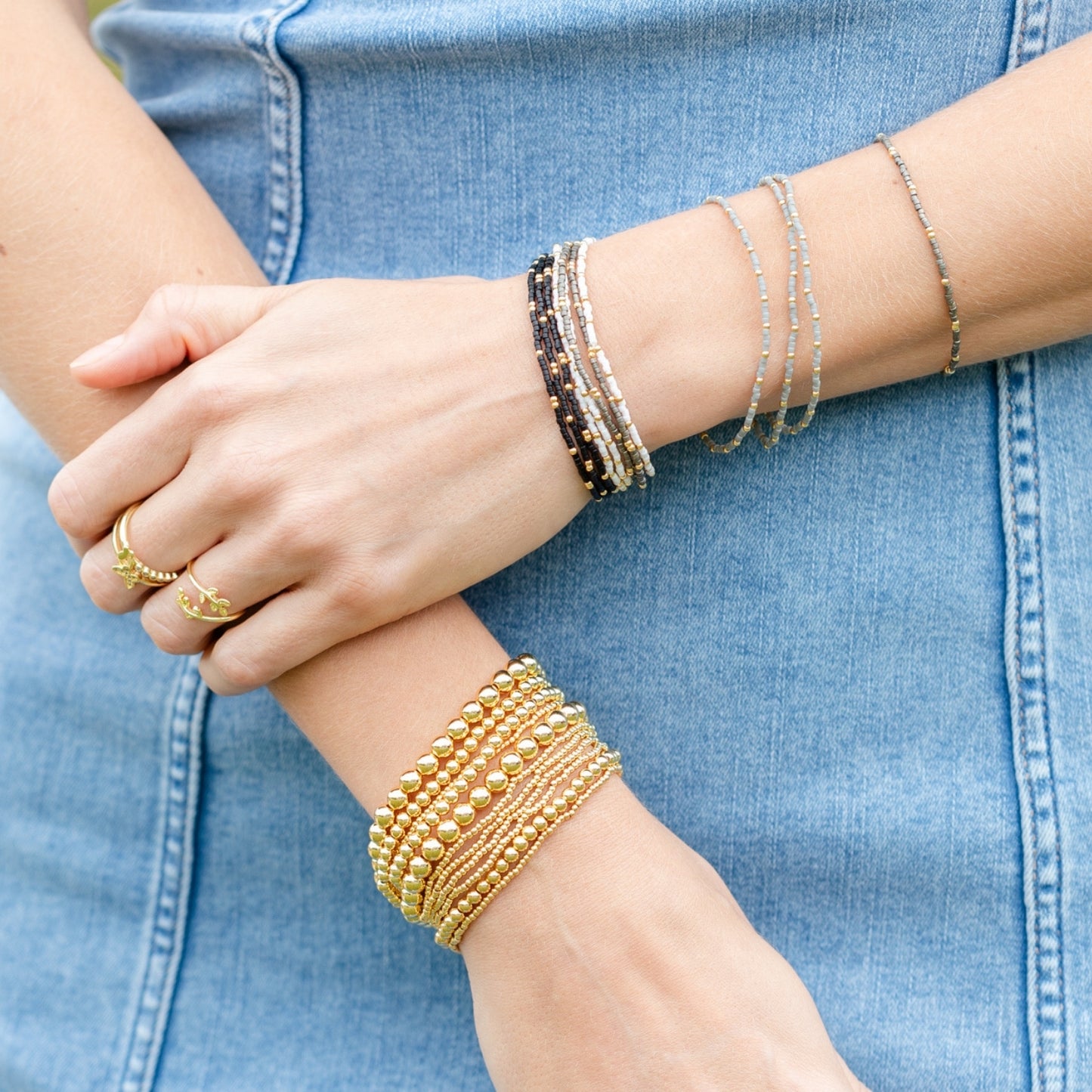 Set/12 miyuki delica stretch bracelets