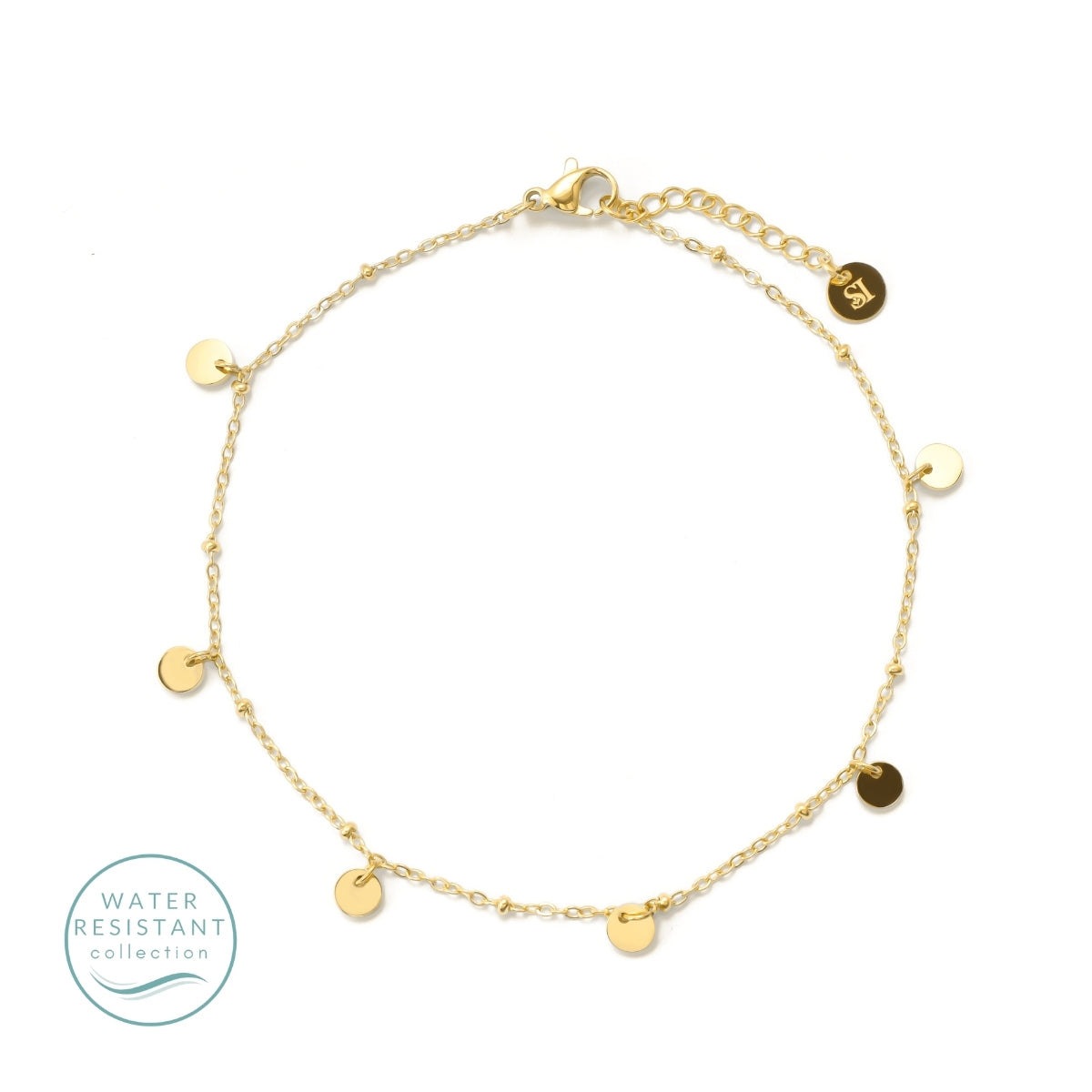 Contemporary Charm Anklet, Water Resistant