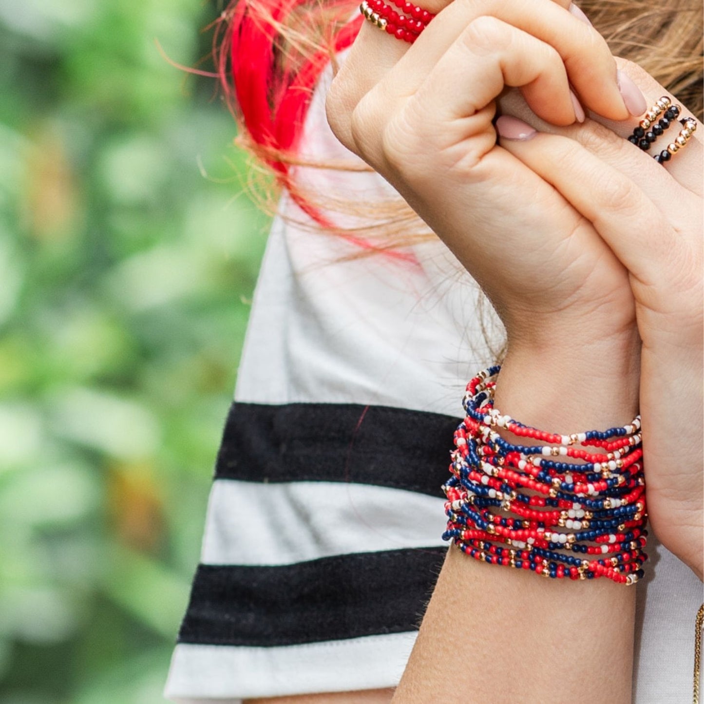 Set/24 Stretch Beaded Game Day Bracelets
