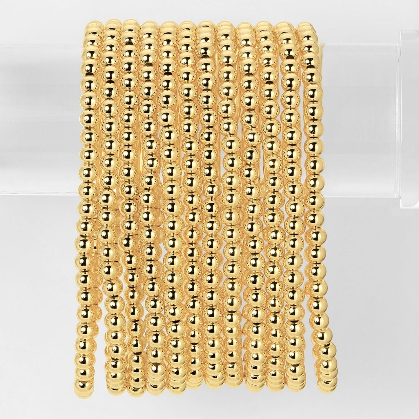 Set/12 4mm Bead Stretch Bracelets