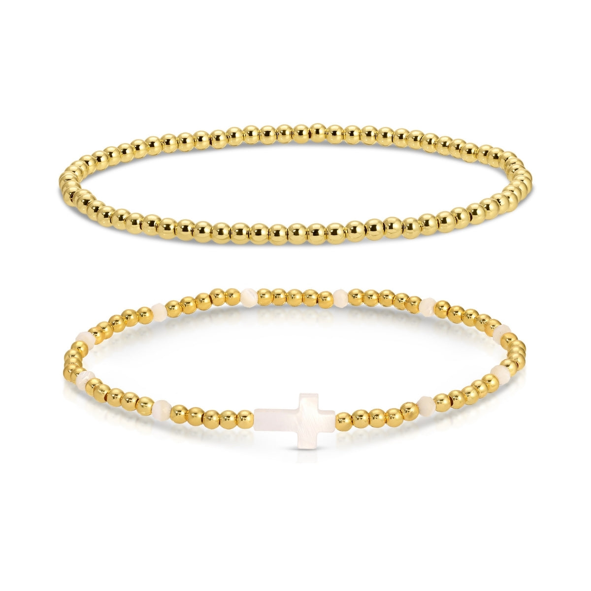 Cross Beaded Bracelet Charm Set