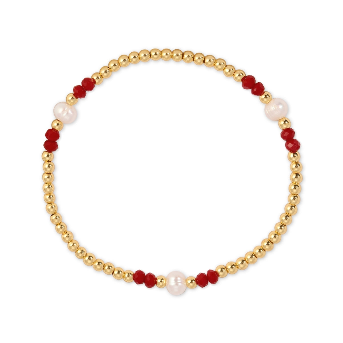 Set/12 3mm Beaded Crystal & Pearl Stretch Bracelets