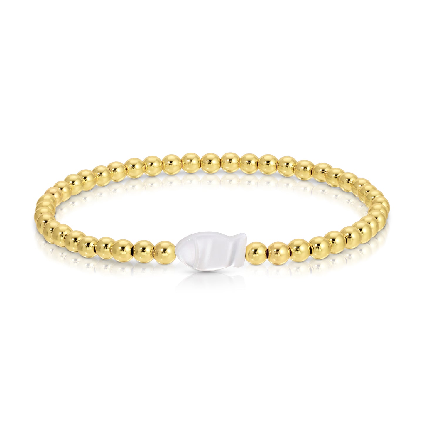 Set/12 Stretch Bracelets with Fish-Shaped Shell