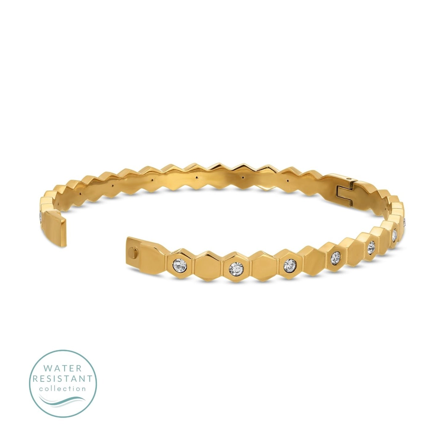 Hinged Hexagon Water Resistant Bangle