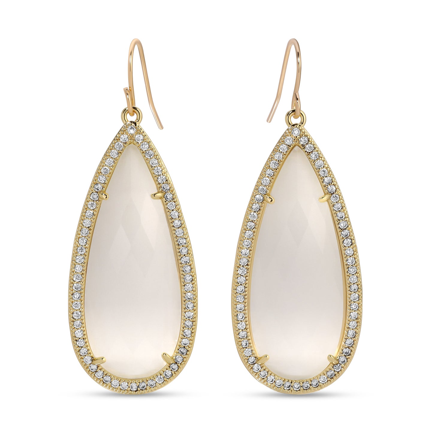 Phoebe, Long Shimmer Stone Earrings