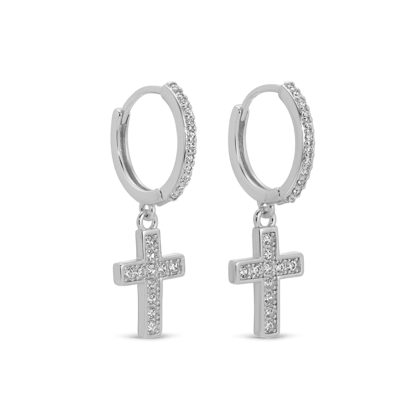 Pavé Huggies - Cross