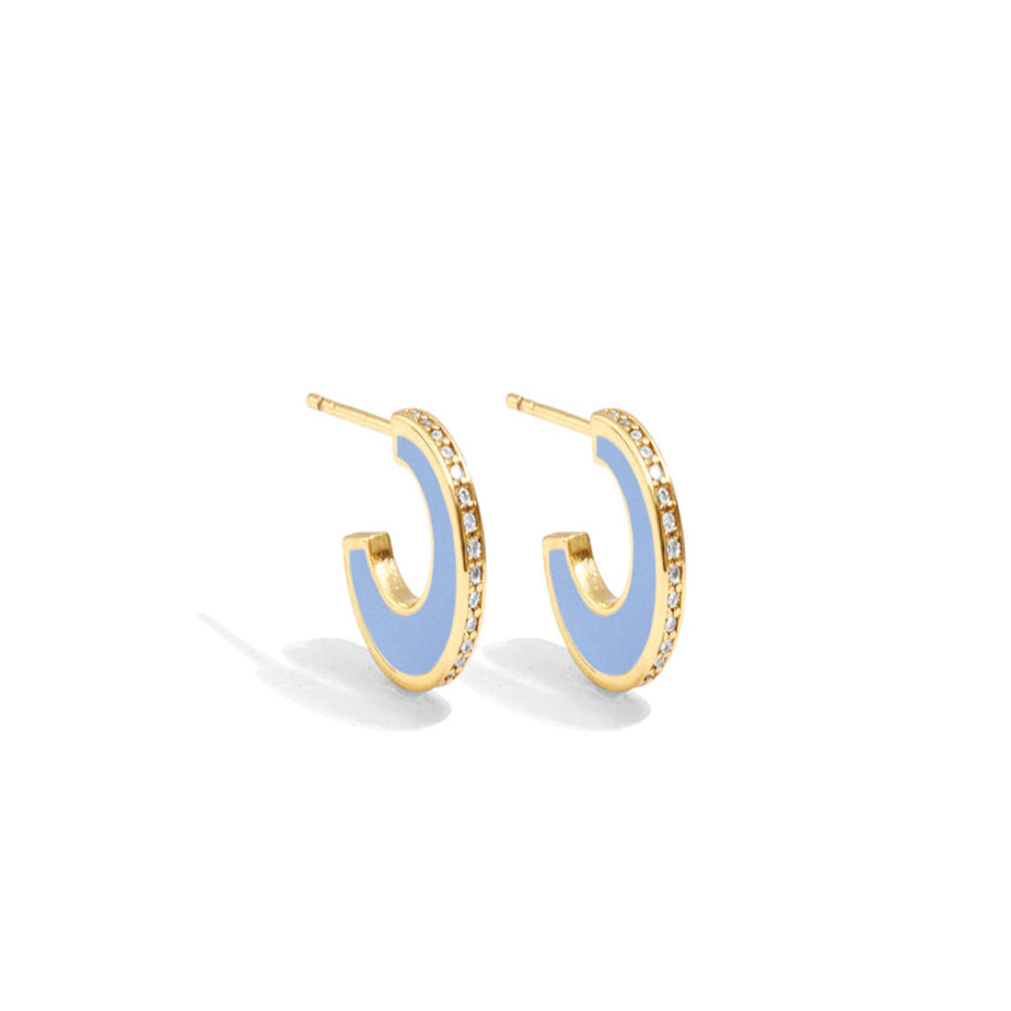 Small Colorful Pavé Hoops