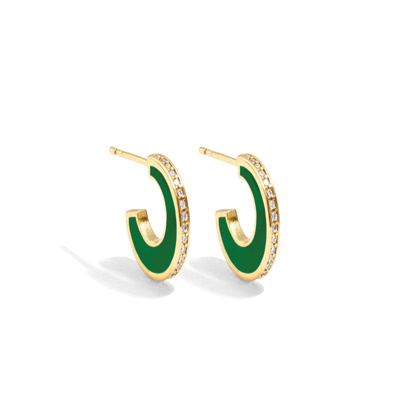Small Colorful Pavé Hoops