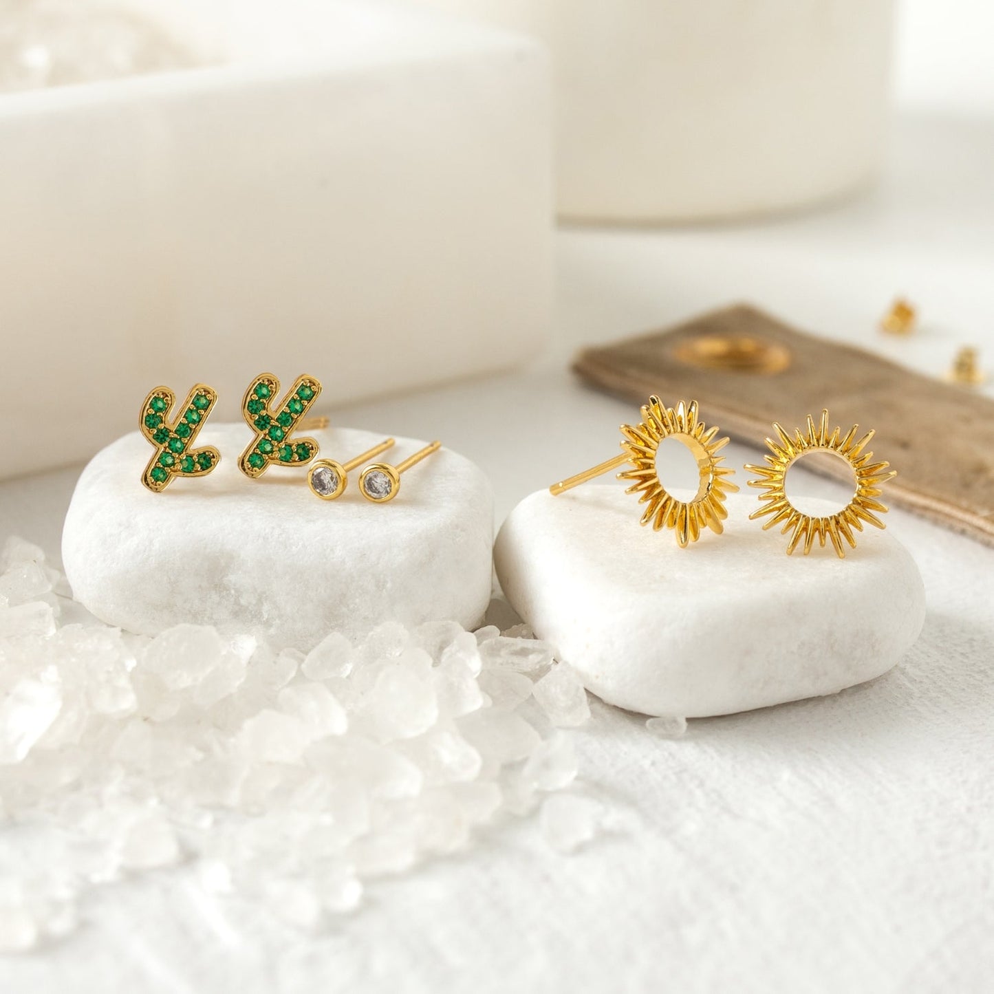 Cactus Velvet Stud Gift Set