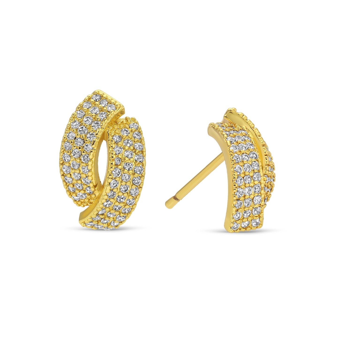 Curved Pave Bar Studs