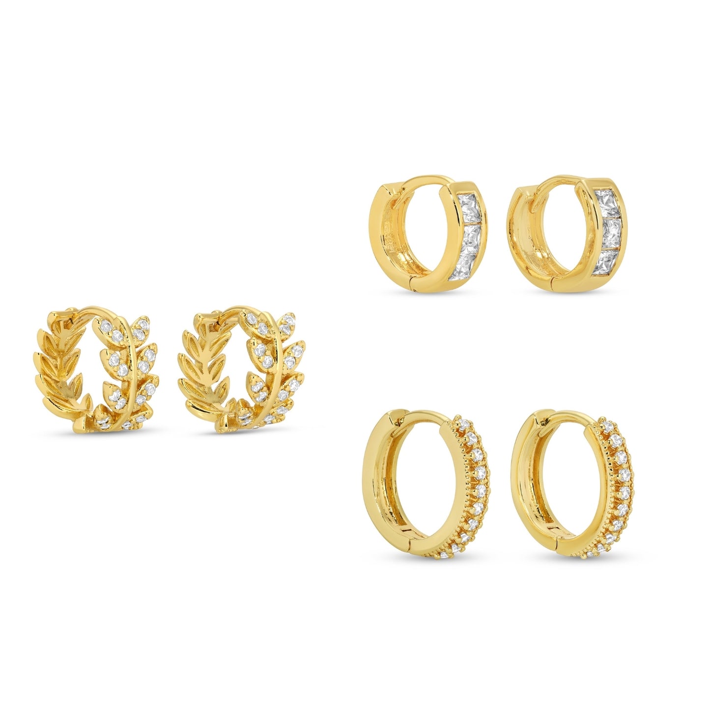 Combo 3, Assorted Pave Huggies