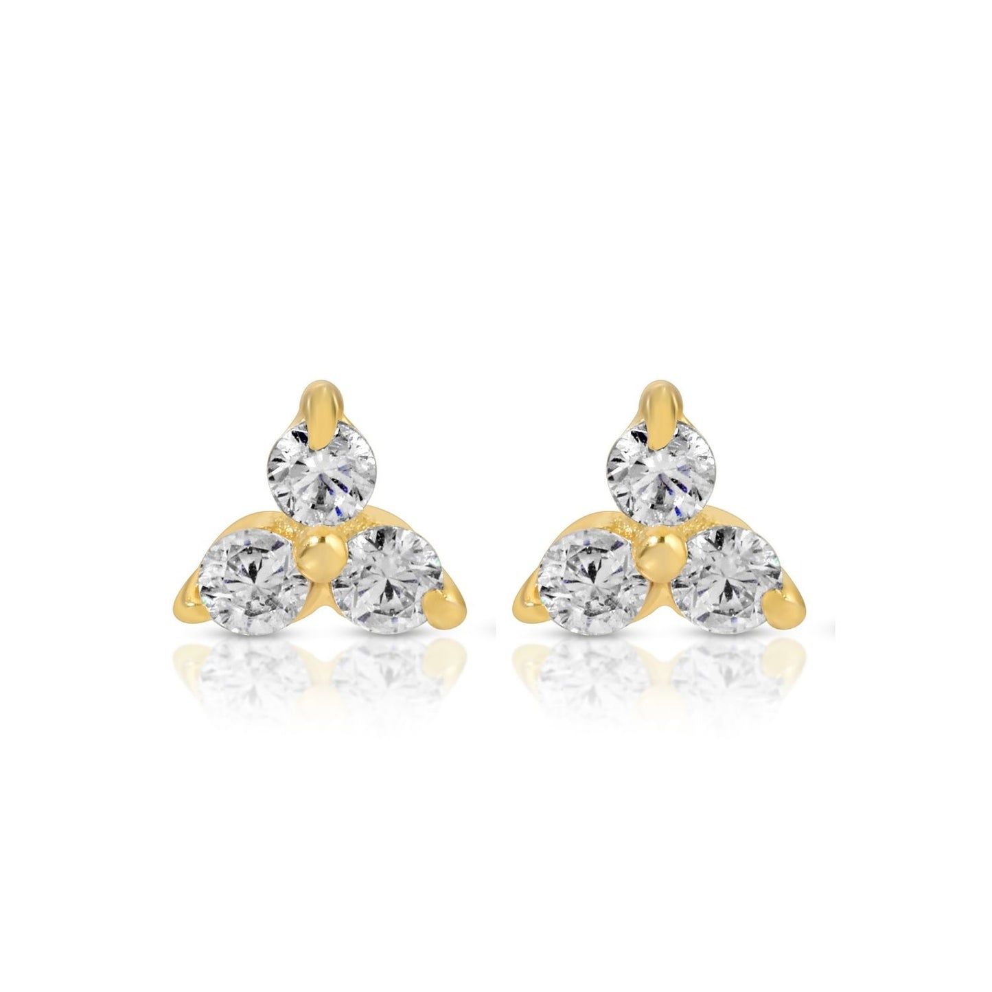 Triple Cluster Studs on Velvet Tag