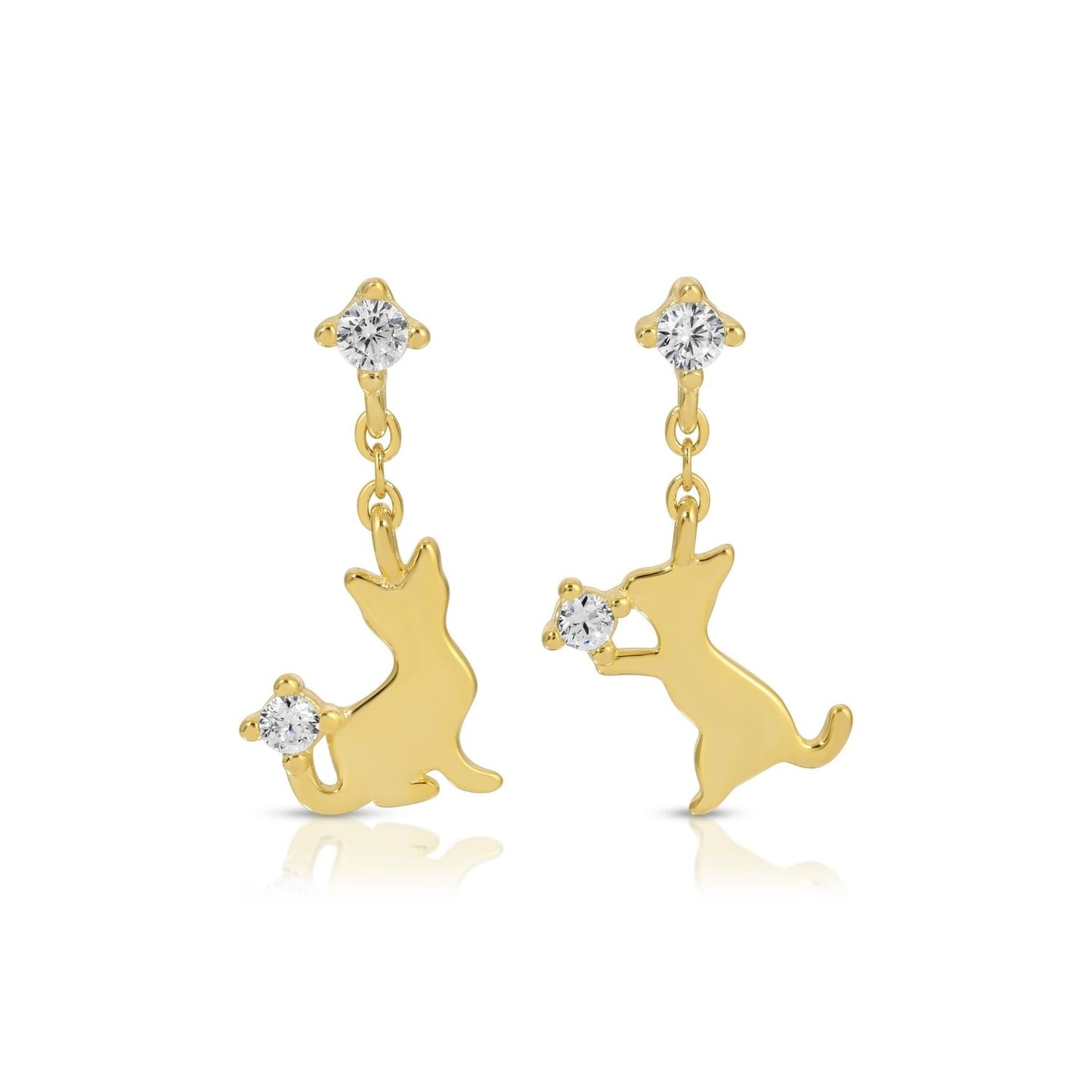 Playful Cat Studs on Velvet