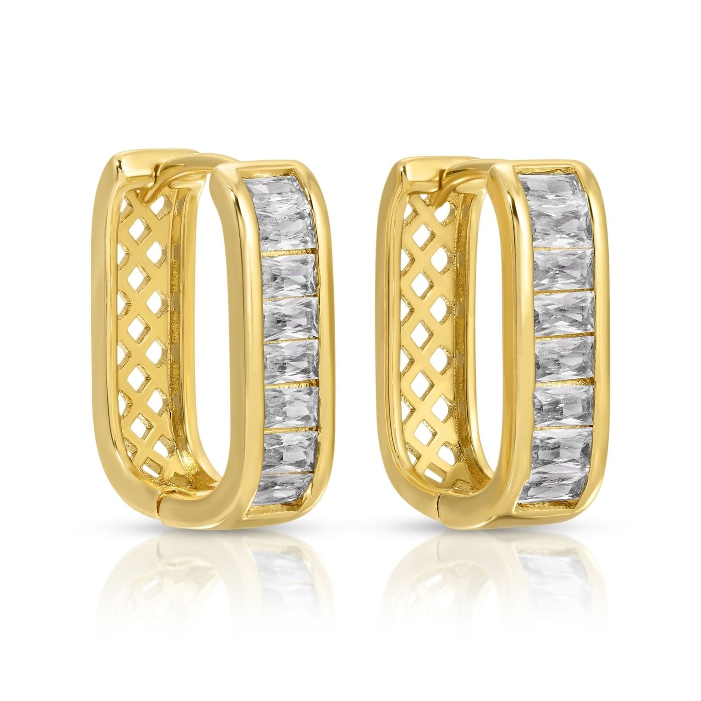 Large Baguette Oblong CZ Huggies