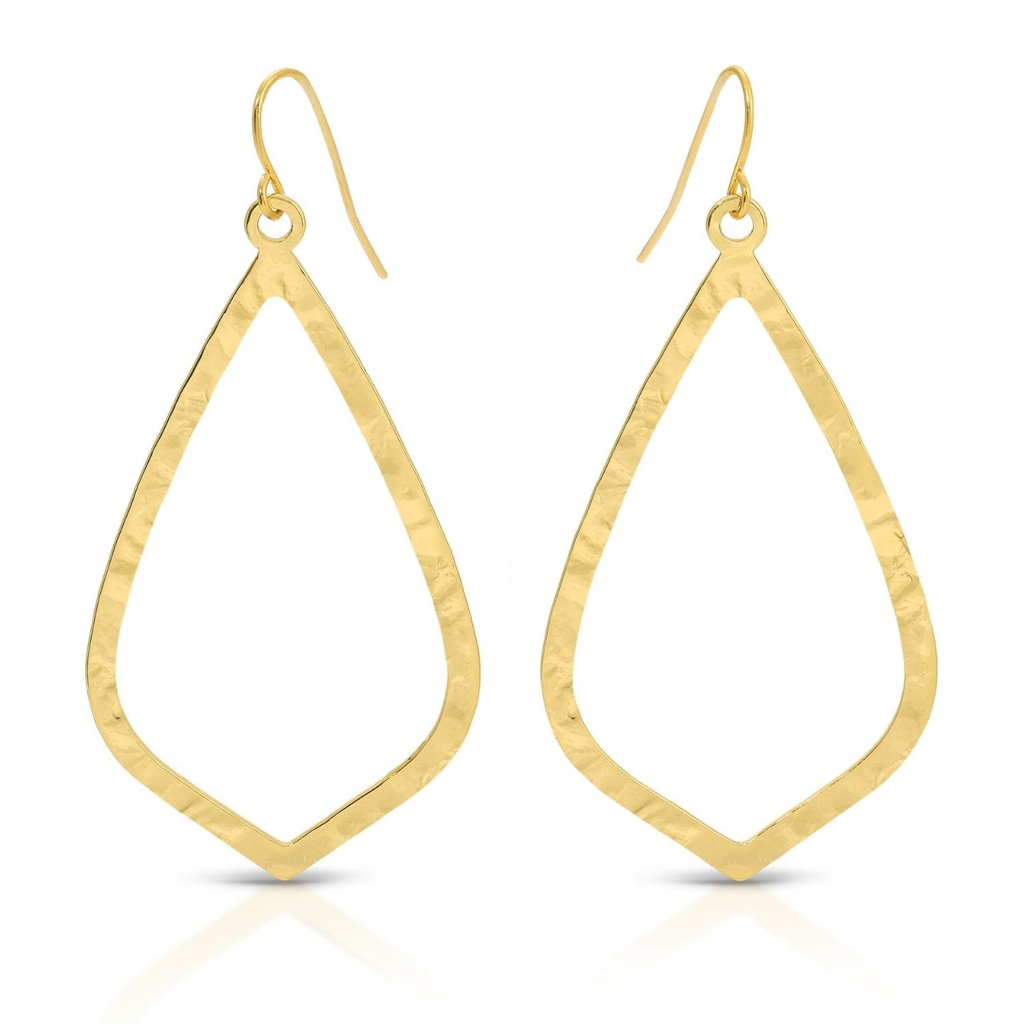 Long Textured Teardrop Earrings