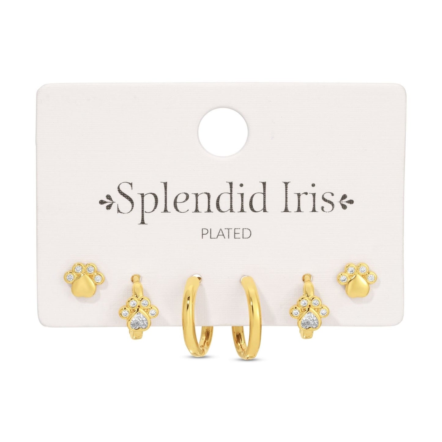Paw Print Set of 3 Earrings