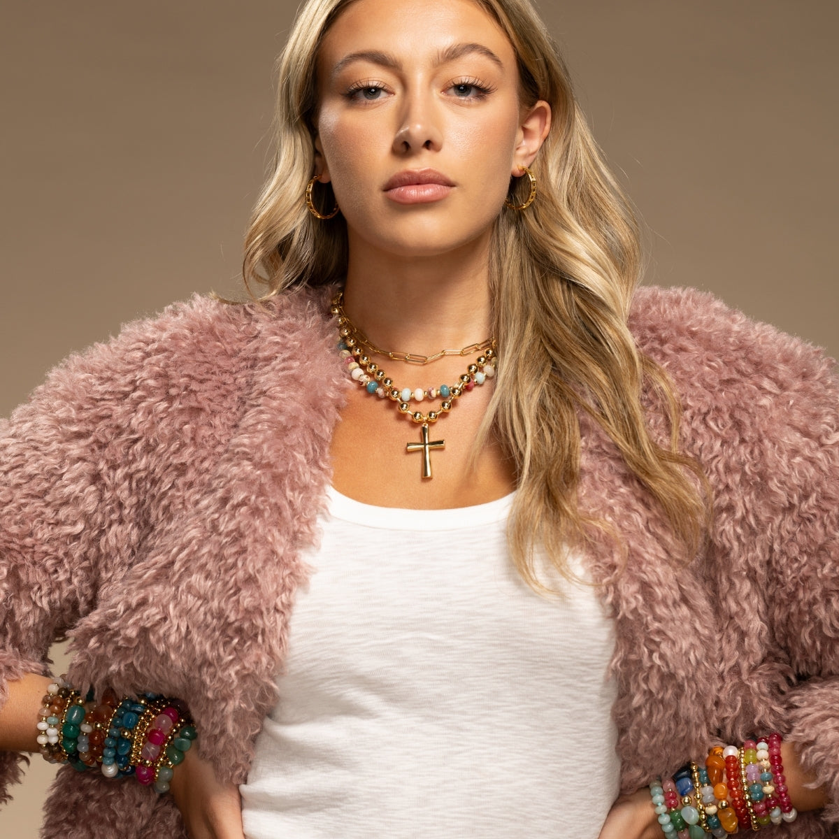 Bold Cross Statement Necklace