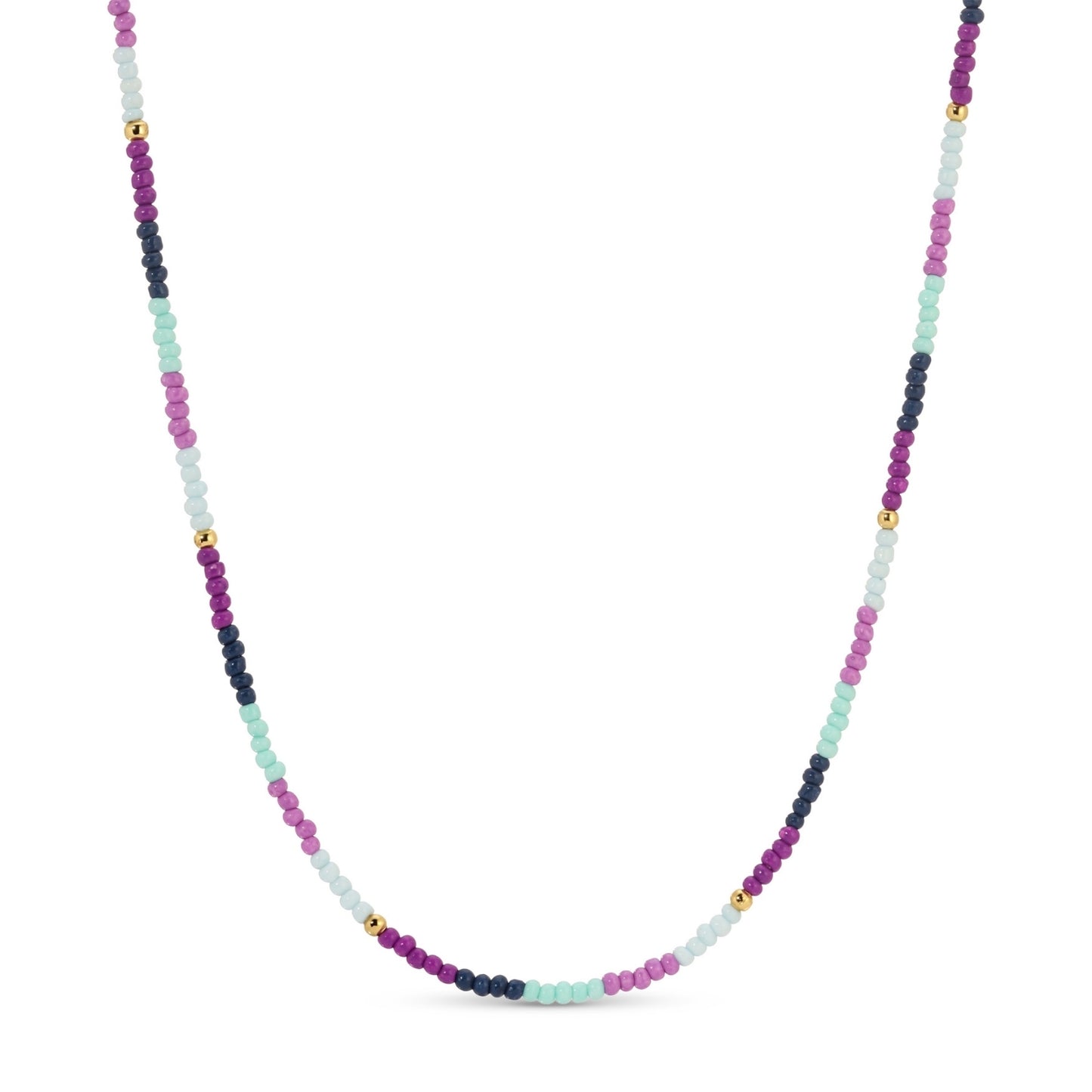 Set/8 Assorted 2mm seed bead necklaces
