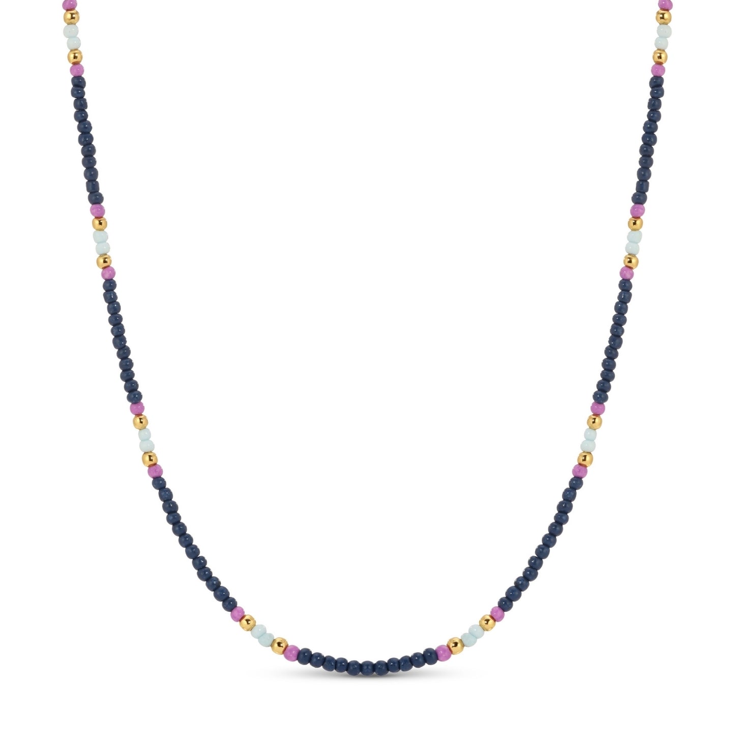 Set/8 Assorted 2mm seed bead necklaces