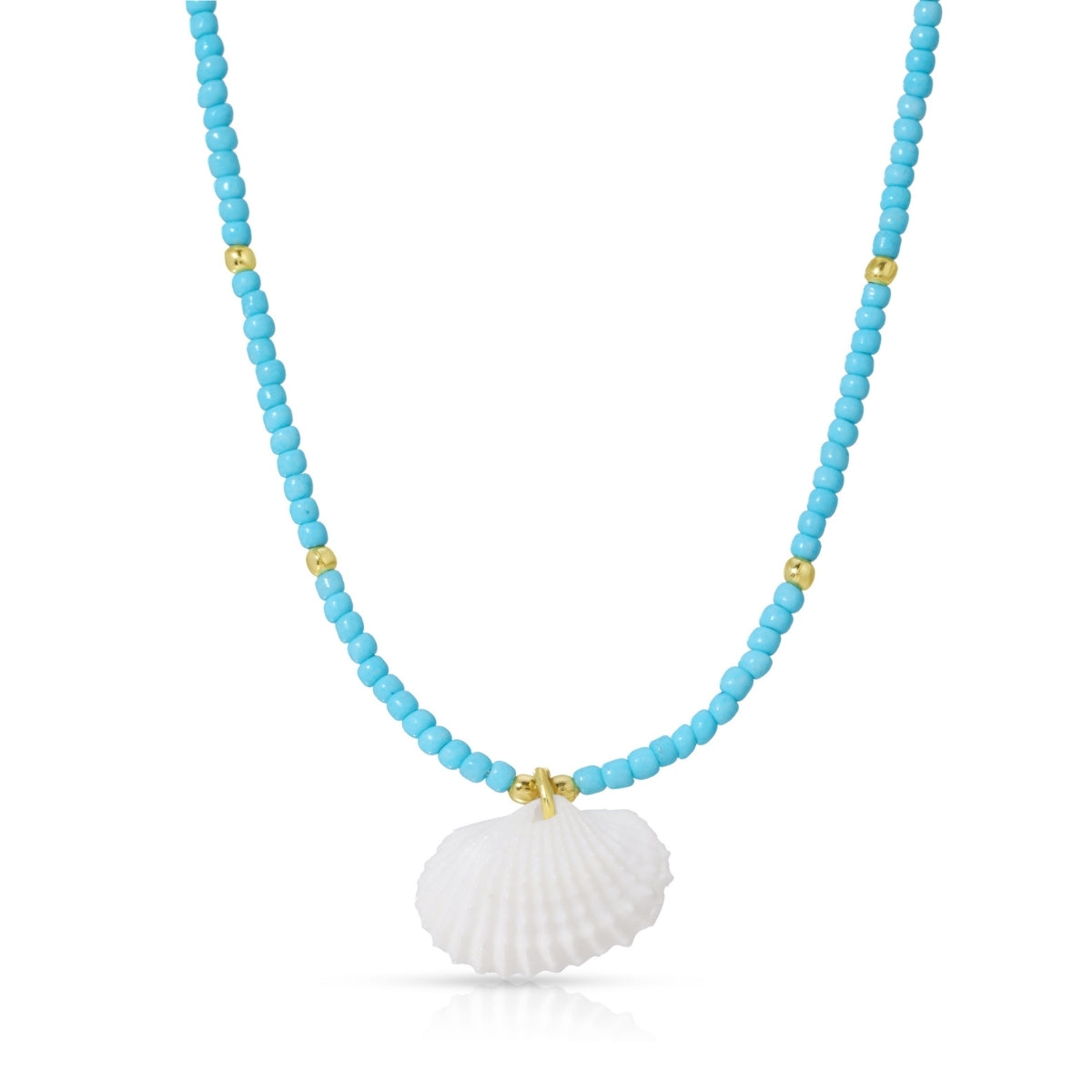 Set/4 Seed Bead Necklaces with Shell Pendant