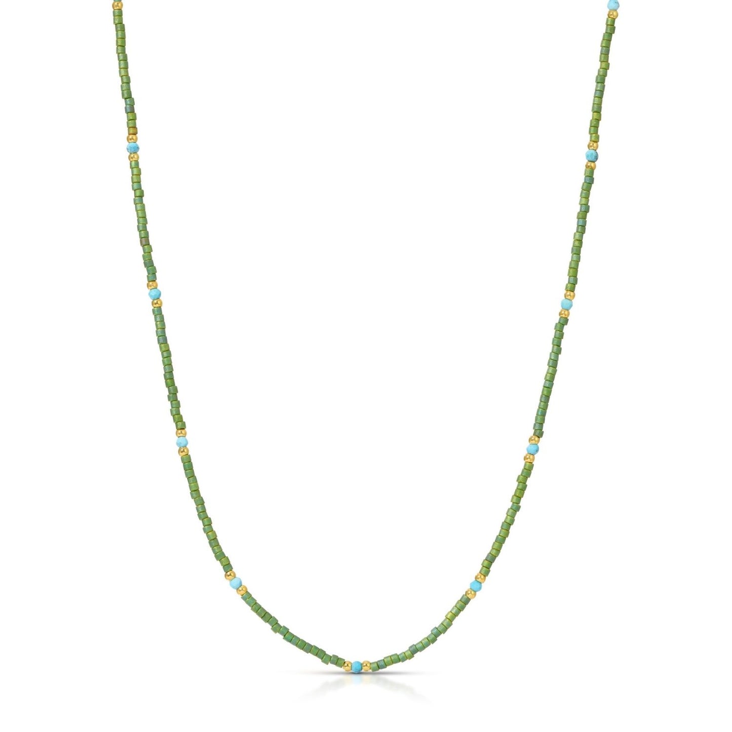 Set/8 Miyuki Delica and 2mm Stone Necklaces