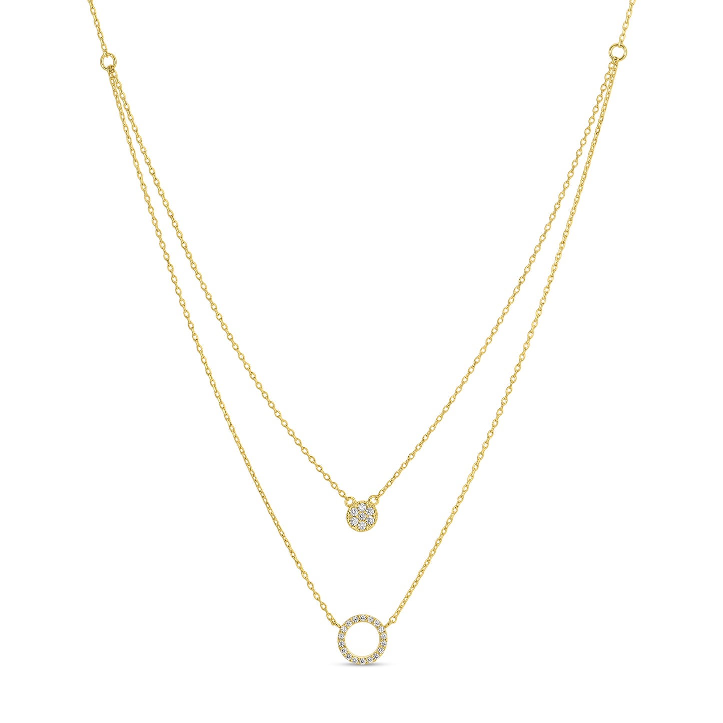 Round Pave Double Appeal Necklace