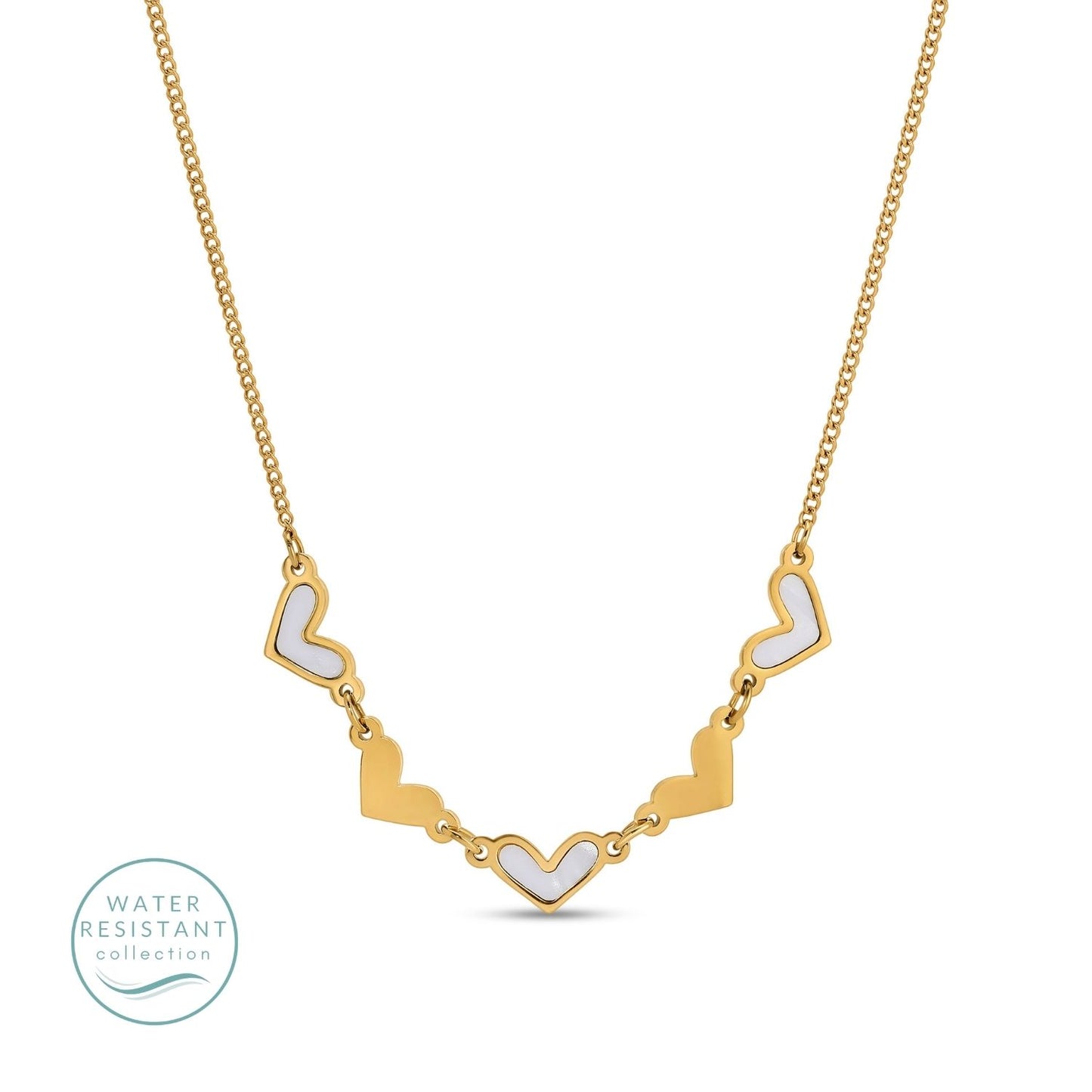 Multi Heart Water Resistant Necklace