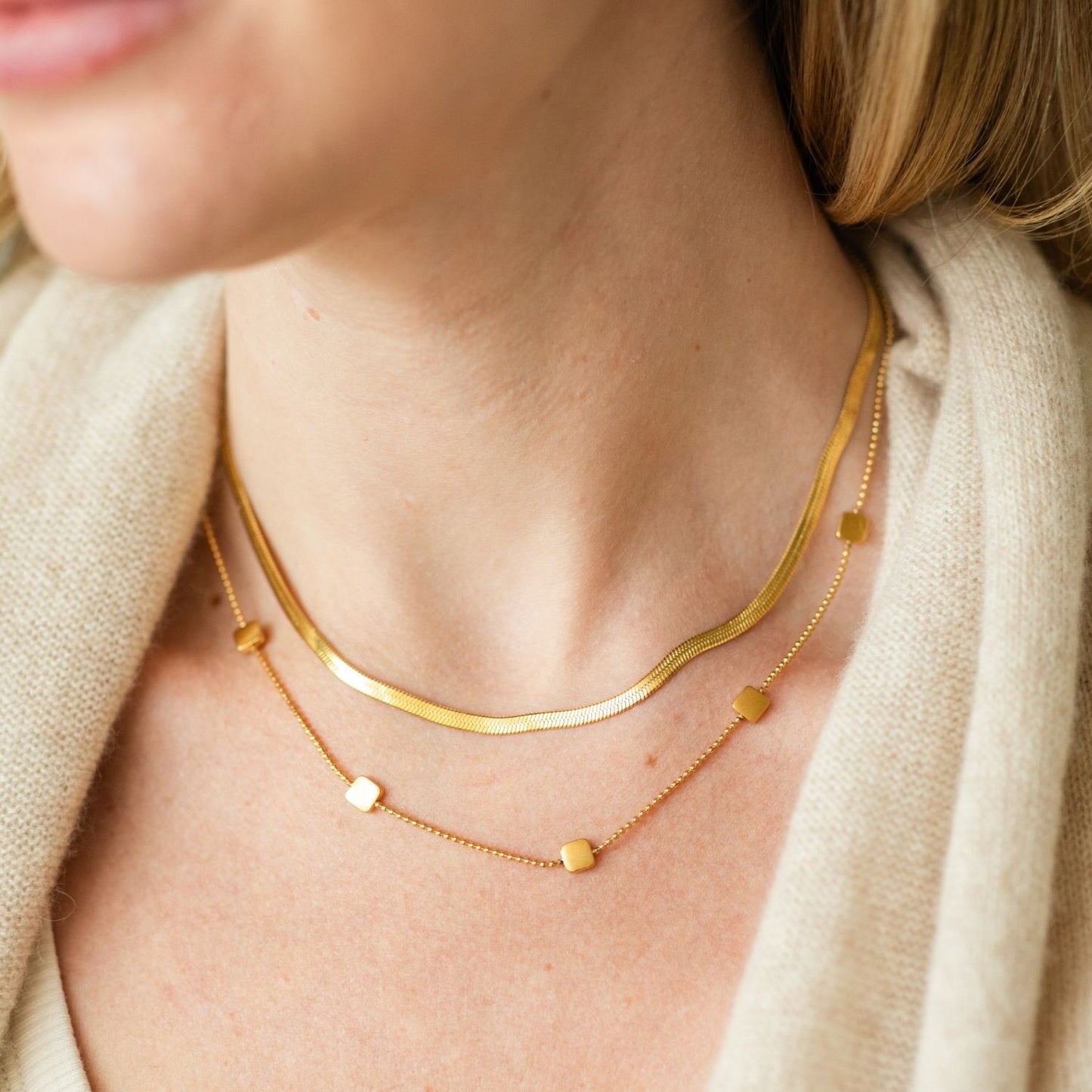 Double Layer Water Necklace, Water Resistant