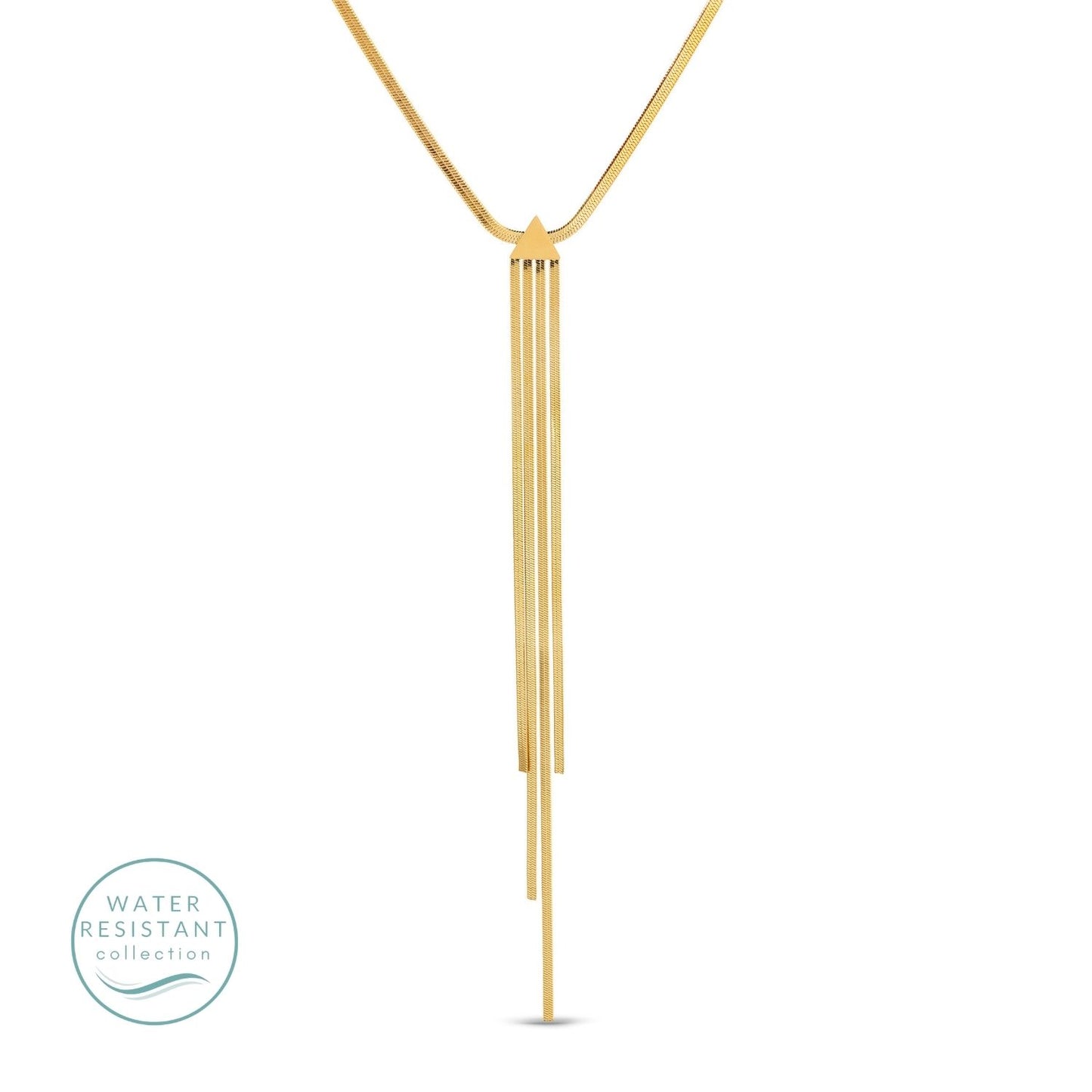 Contemporary Snake Chain Lariat, Water Resistant