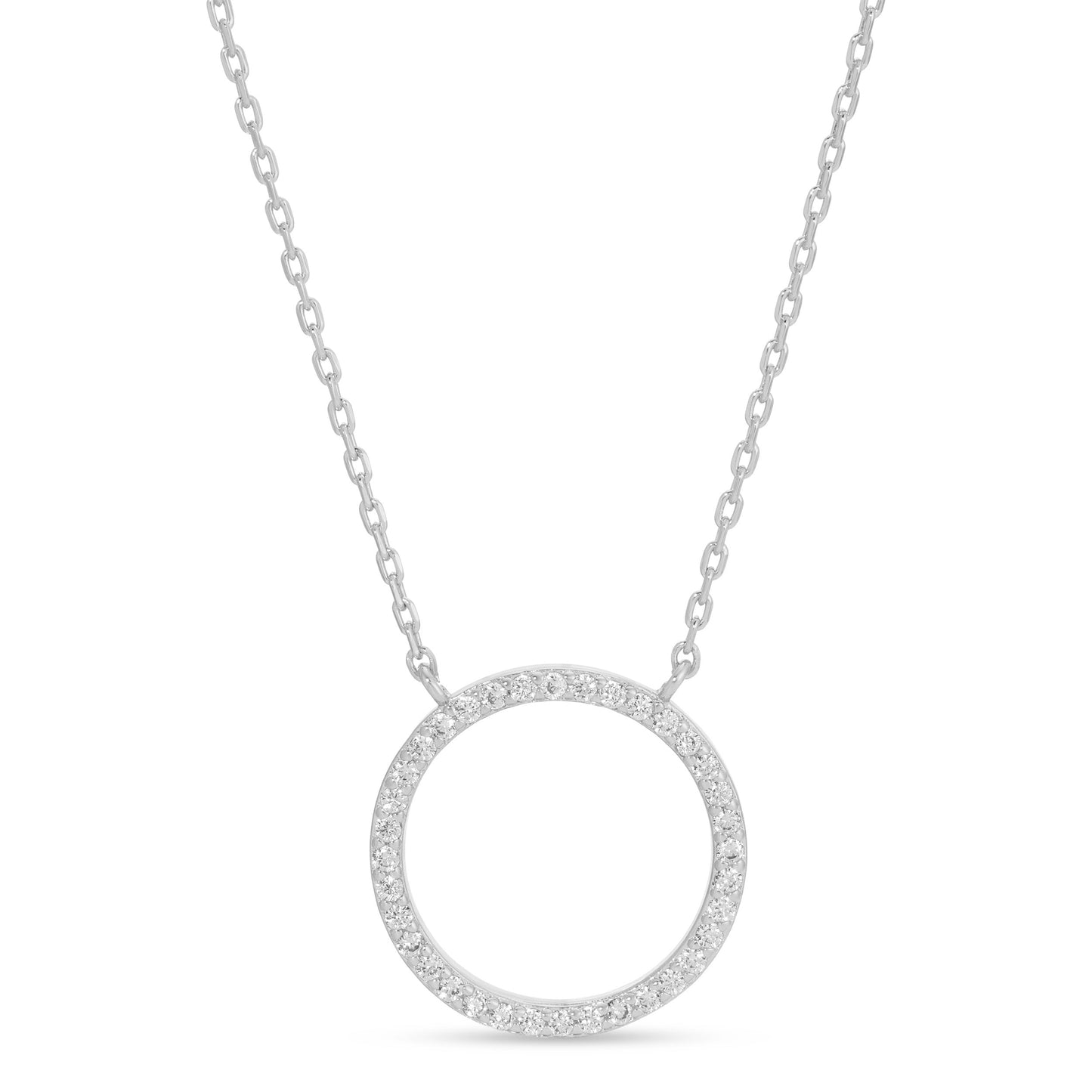 Open Pavé Circle Pendant