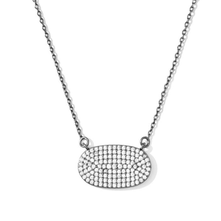 Unity Pave Oval Pendant Necklace