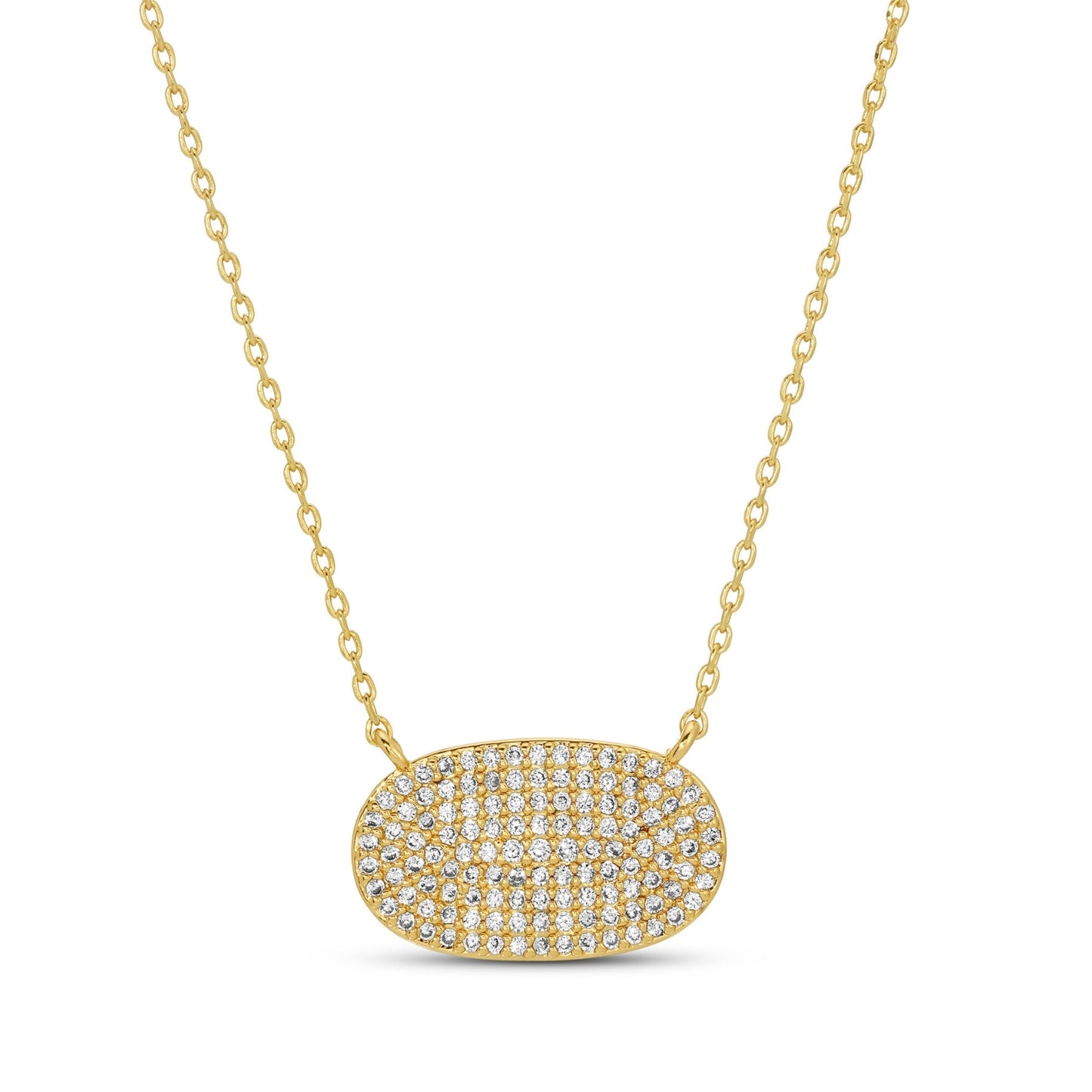 Unity Pave Oval Pendant Necklace