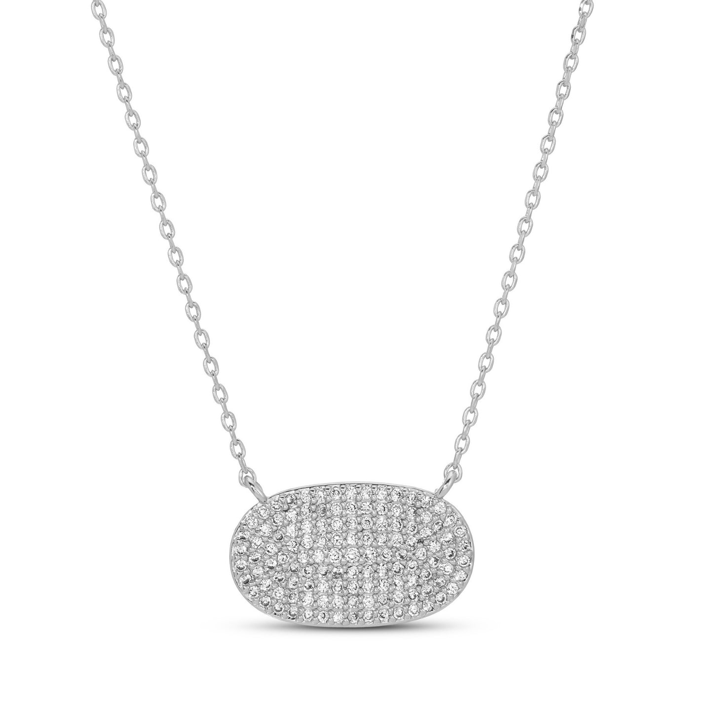 Unity Pave Oval Pendant Necklace