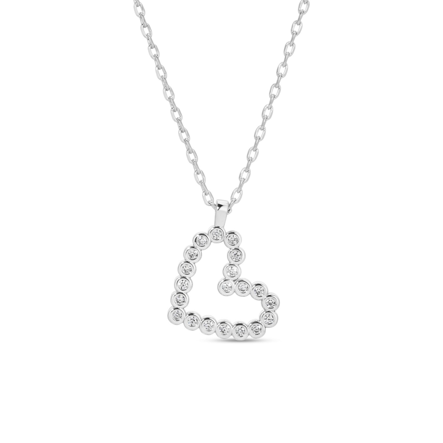 Delicate CZ Heart Pendant