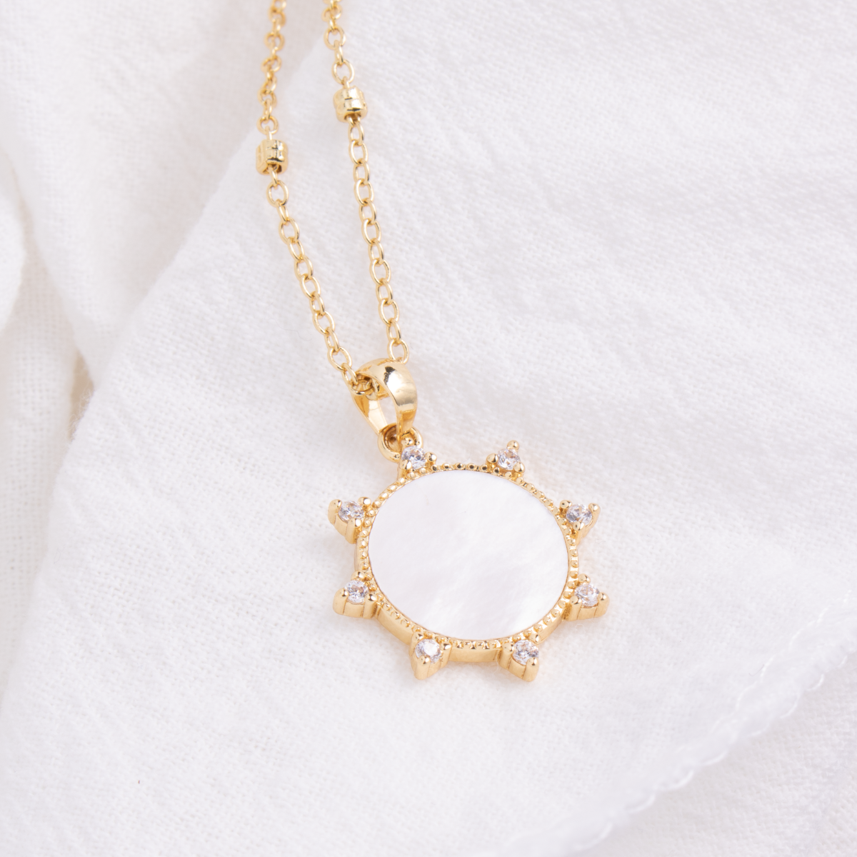 Circle and CZ Pendant Necklace