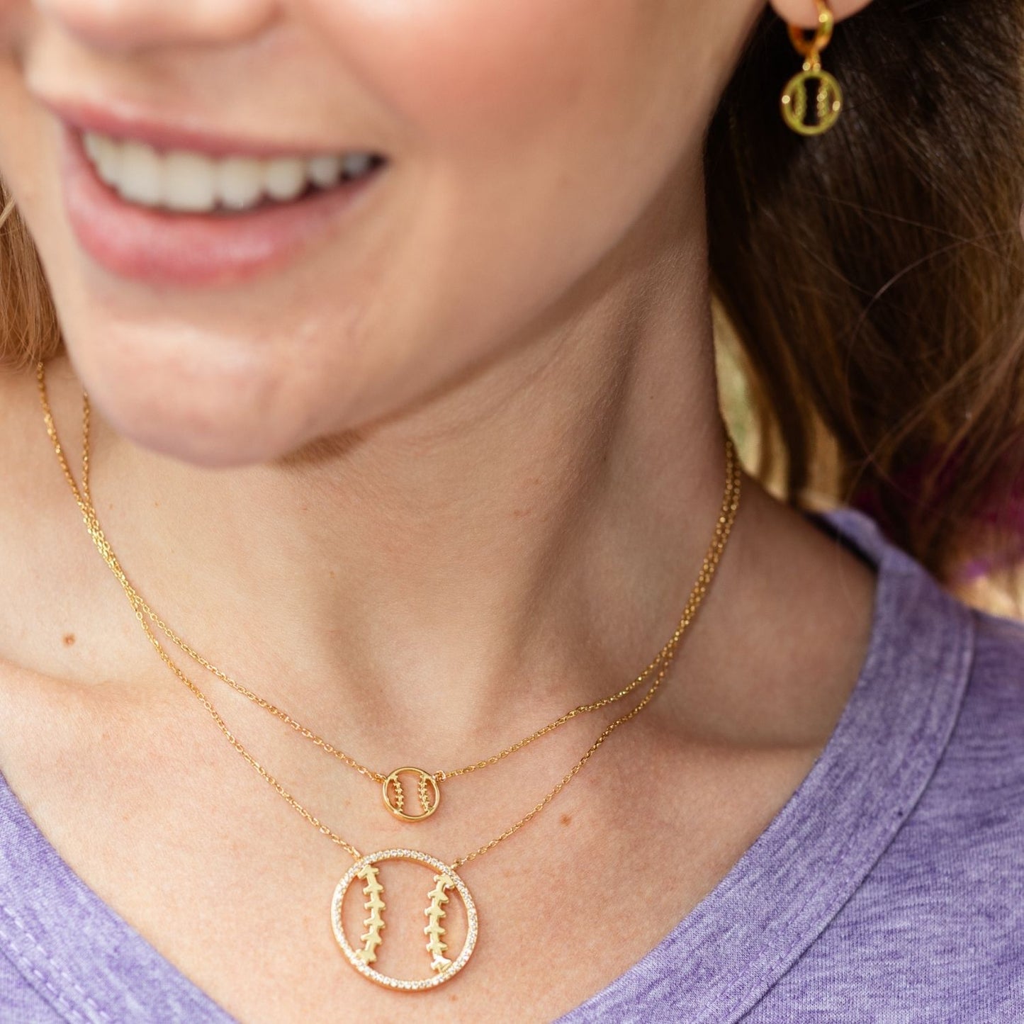 Baseball / Softball Petite Sports Necklace