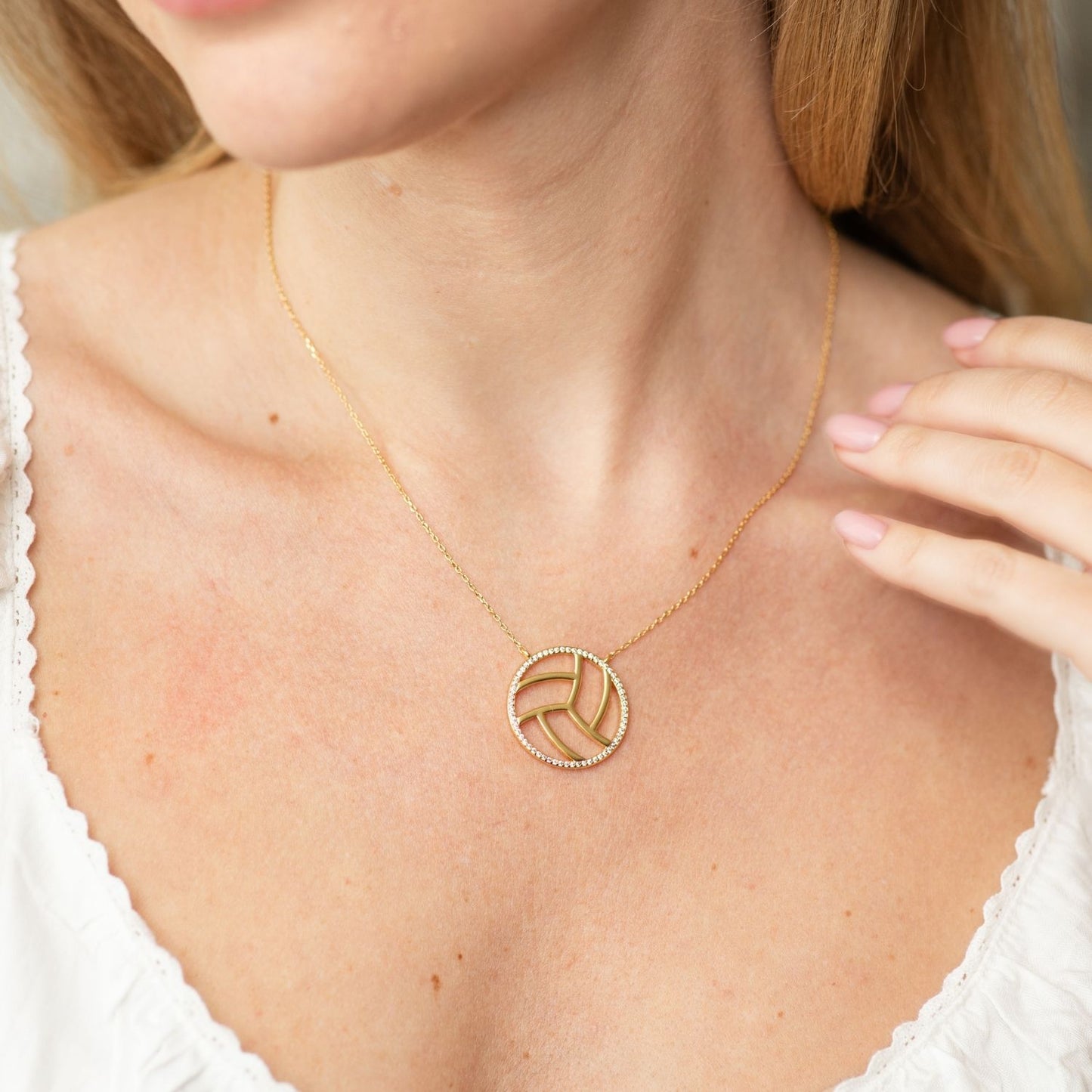 Glitzy Volleyball Necklace