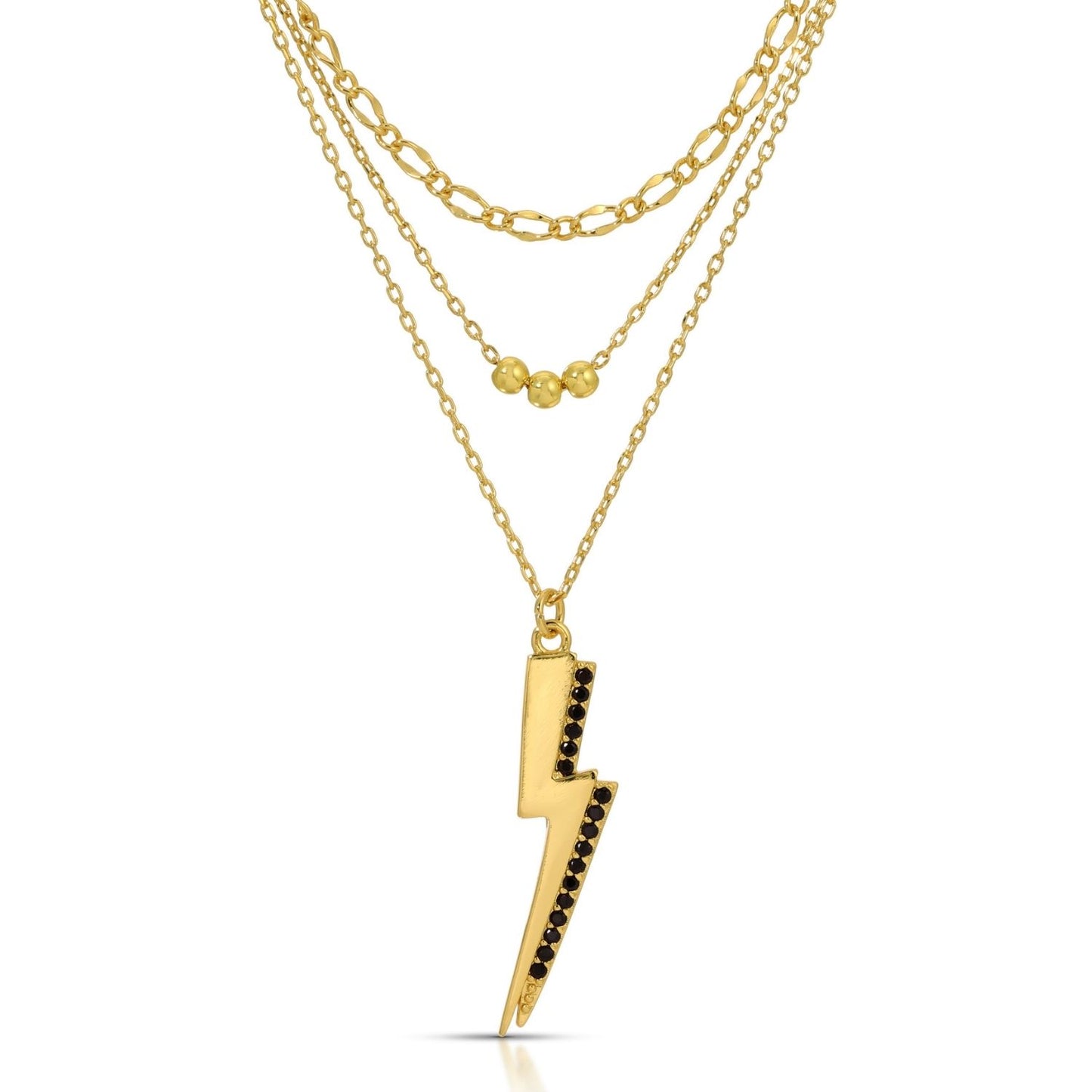 Layered Lighting Strike Necklace